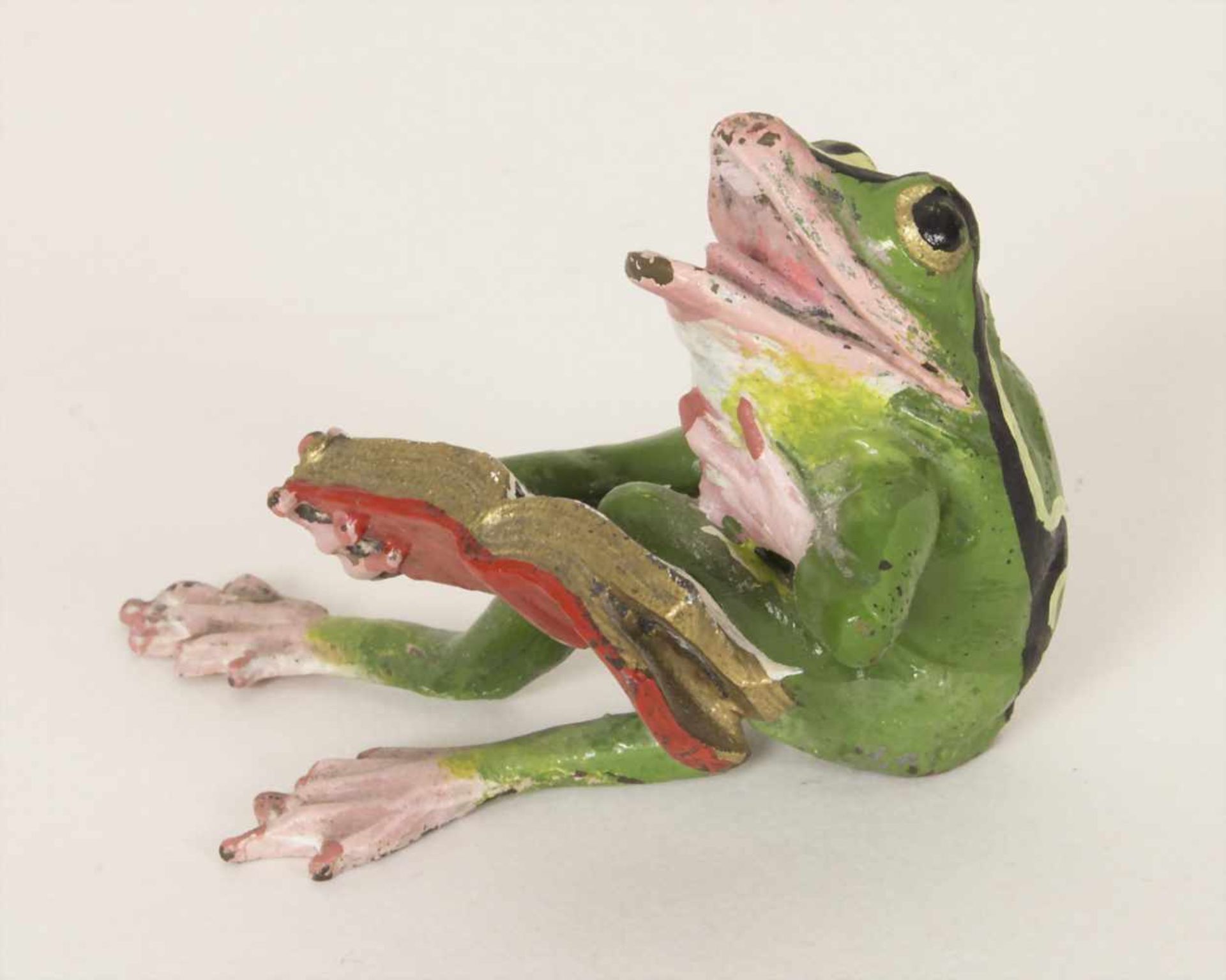 Wiener Bronze 'Lesender Frosch' / Wiener Bronze 'Reading frog'Technik: Bronze, farbig staffiert,