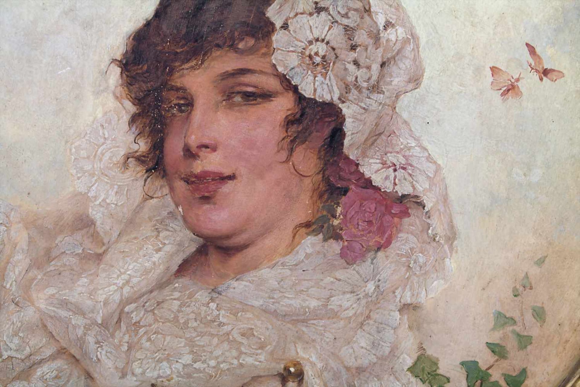 Francesc INGLADA (1850-1903), Porträit einer jungen Frau / Portrait of a young womanTechnik: Öl - Bild 3 aus 4