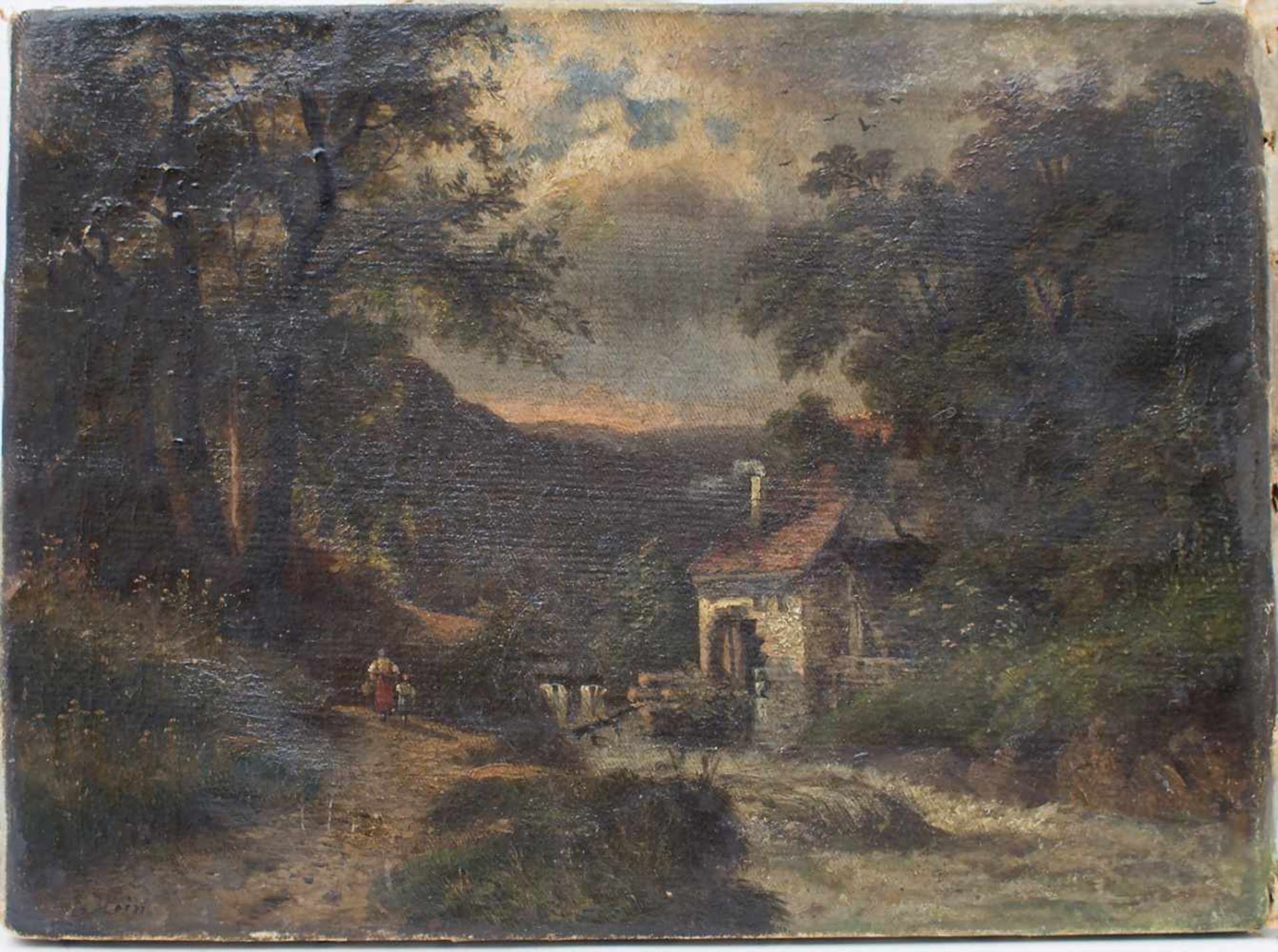 Eduard Hein (1854-1918), 'Landschaft mit Mühle' / 'A landscape and mill'Technik: Öl auf Leinwand,