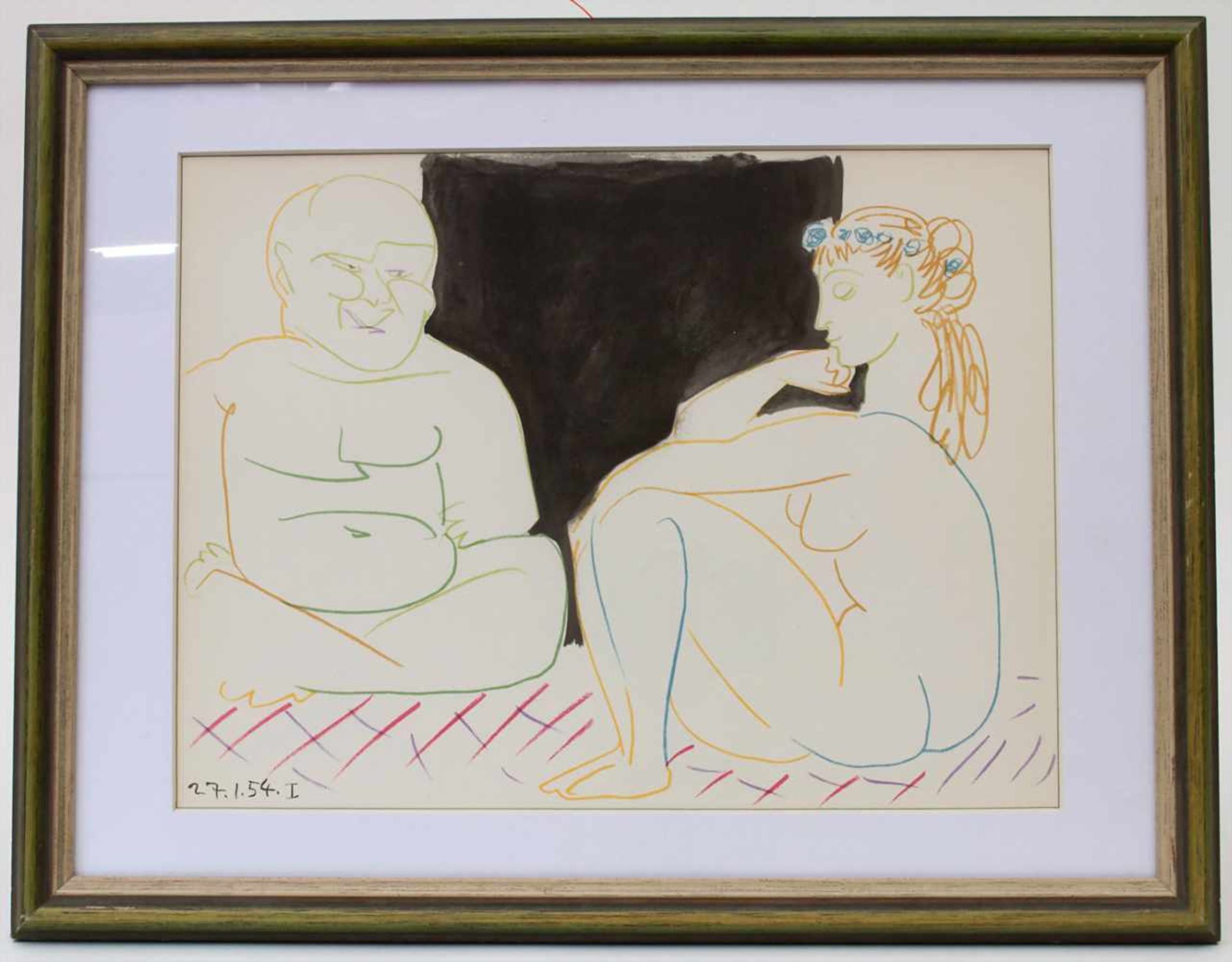 Pablo Picasso (1881-1973) (Zuschreibung / Attributed), 'Mann und Modell' / 'A man and a model' - Image 2 of 7