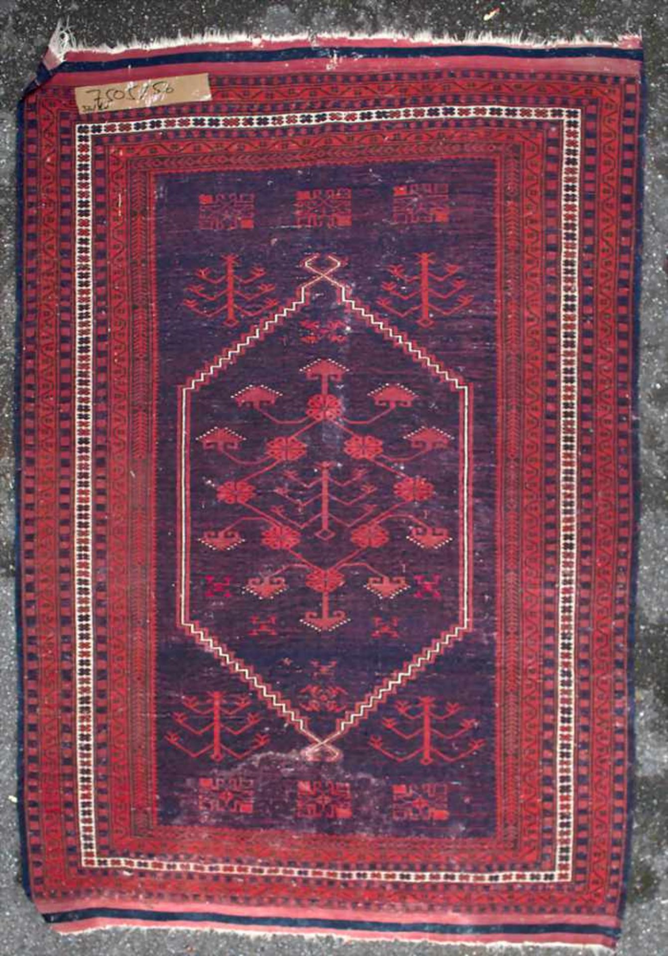 Orientteppich / An oriental carpetMaterial: Wolle auf Baumwolle, Naturfarben, Maße: 160 x 110 cm, - Image 2 of 7