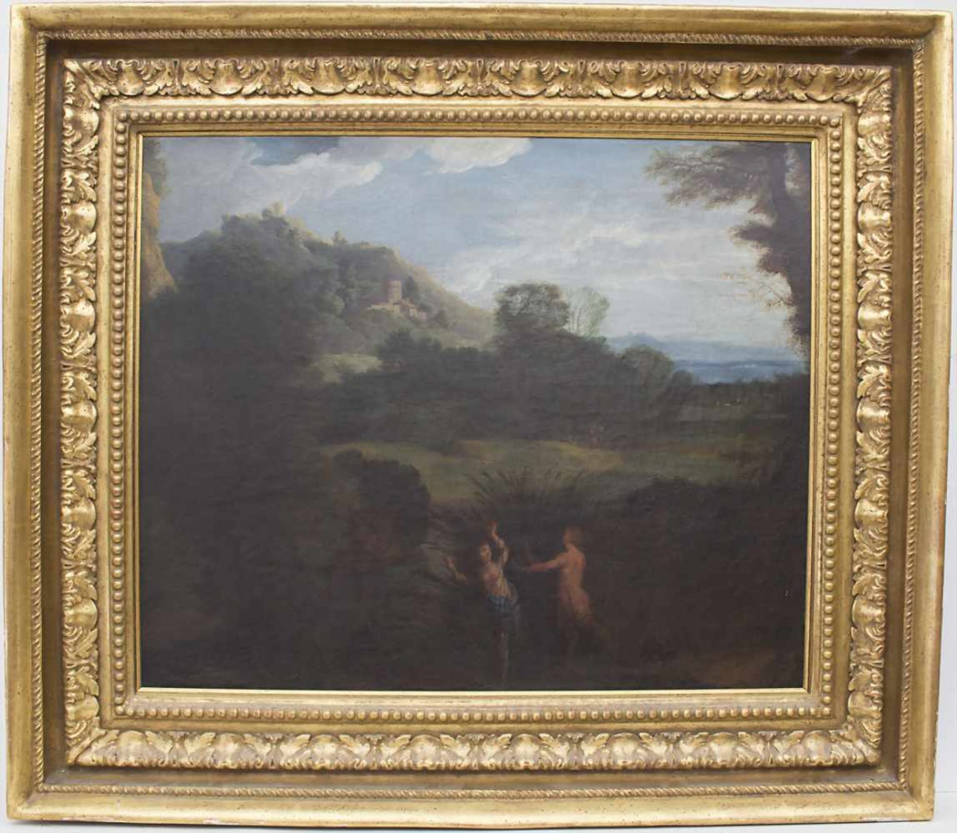 Künstler des 17./18. Jh., 'Ideallandschaft mit Satyr und Nymphe' / 'A landscape with Satyr and a - Image 2 of 6