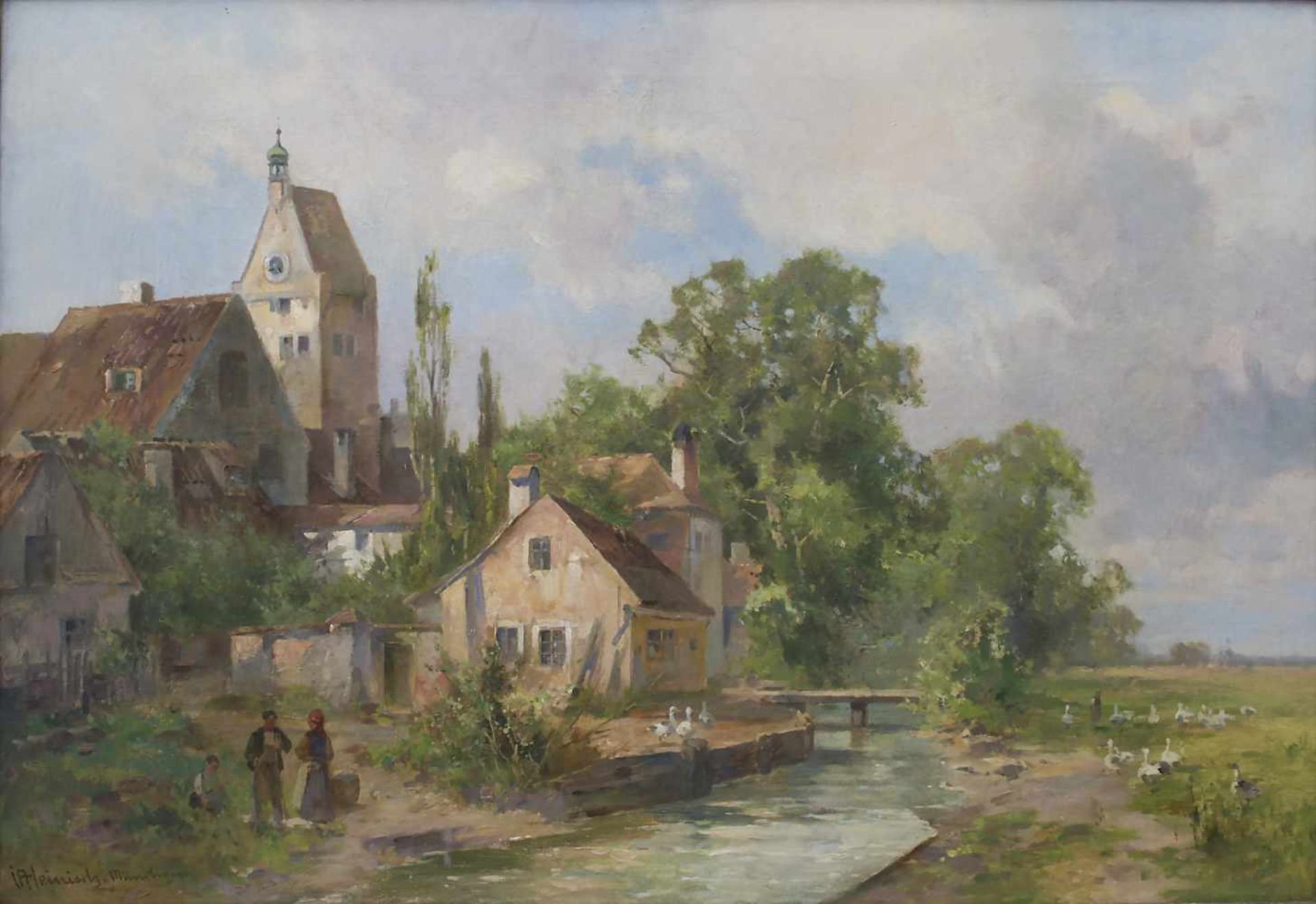 Karl Adam Heinisch (1847-1923), 'Fränkisches Dorf an der Wörnitz / 'A Franconian village by the