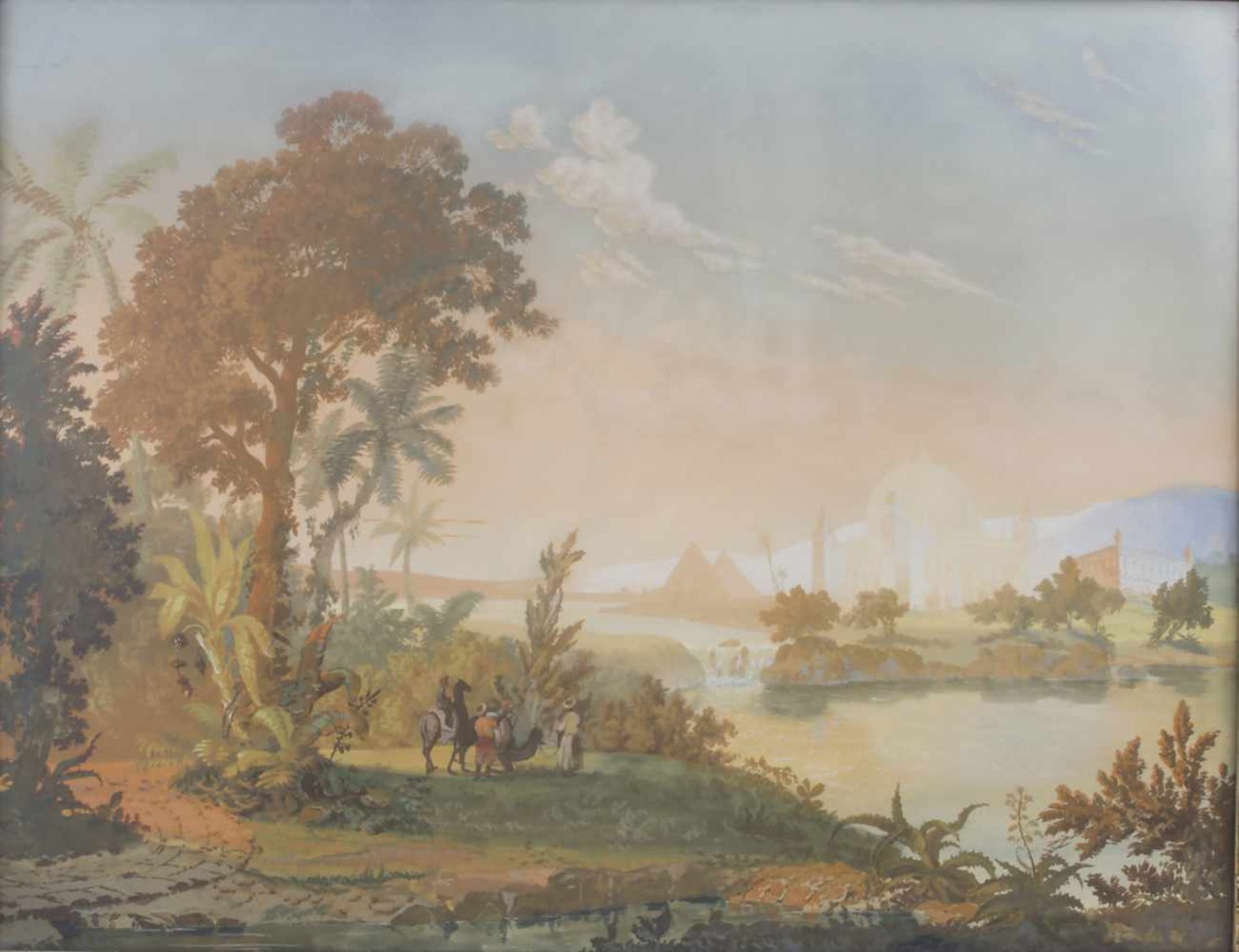 Künstler des 19. Jh., 'Orientalische Landschaft' / 'An oriental landscape'Technik: Aquarell auf