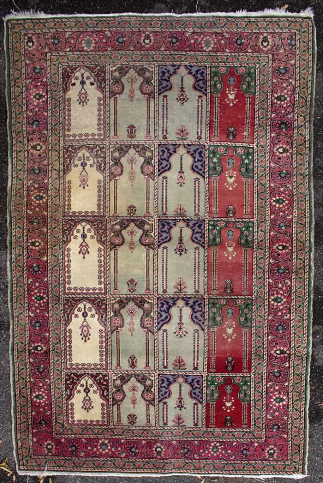 Orienttepppich mit Gebetsnischen / An oriental carpet with mihrabsMaterial: Wolle auf Baumwolle, - Image 2 of 11