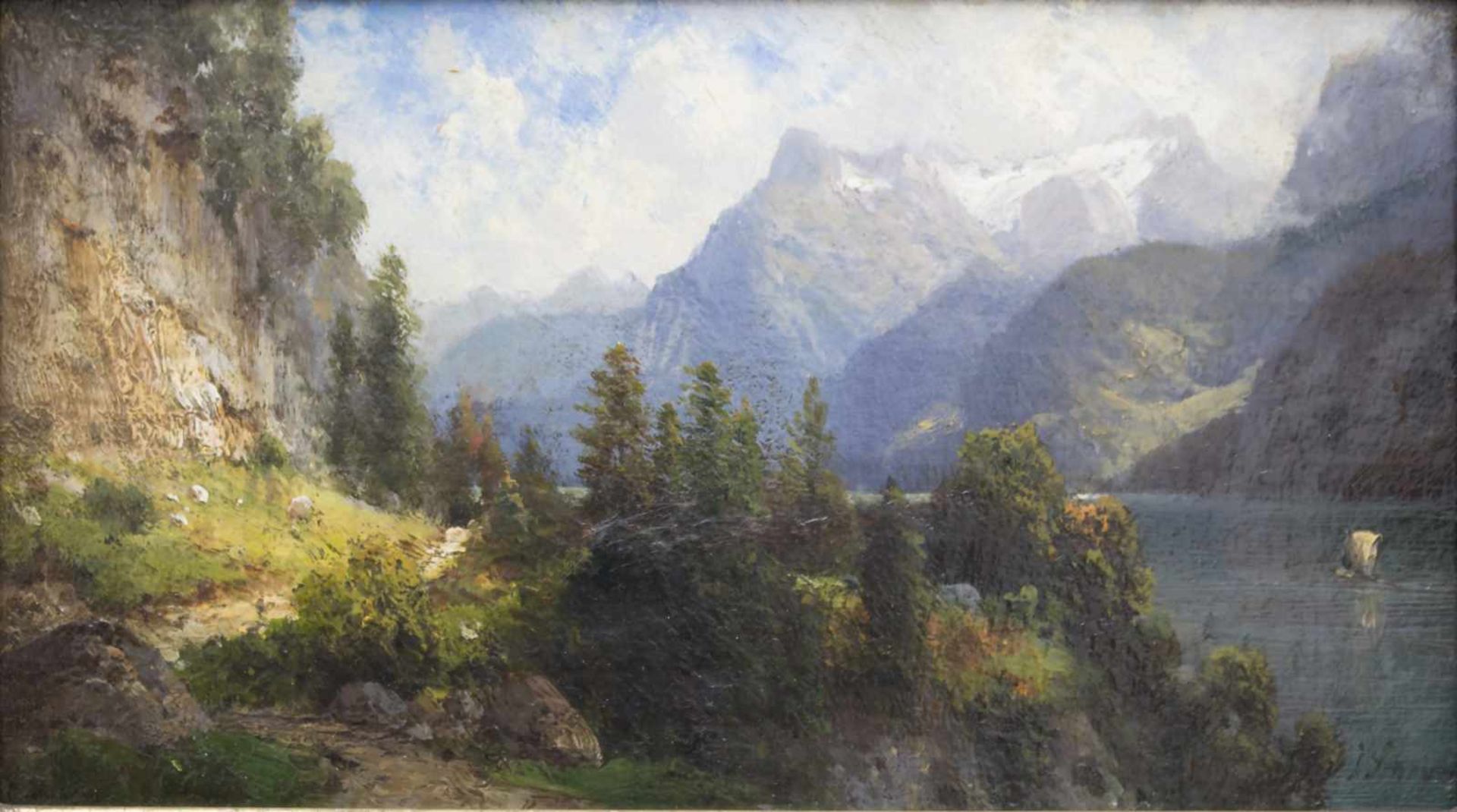Josef Schoyerer (1844-1923), 'Vierwaldstätter See'Technik: Öl auf Holz, gerahmt,Signatur: unten