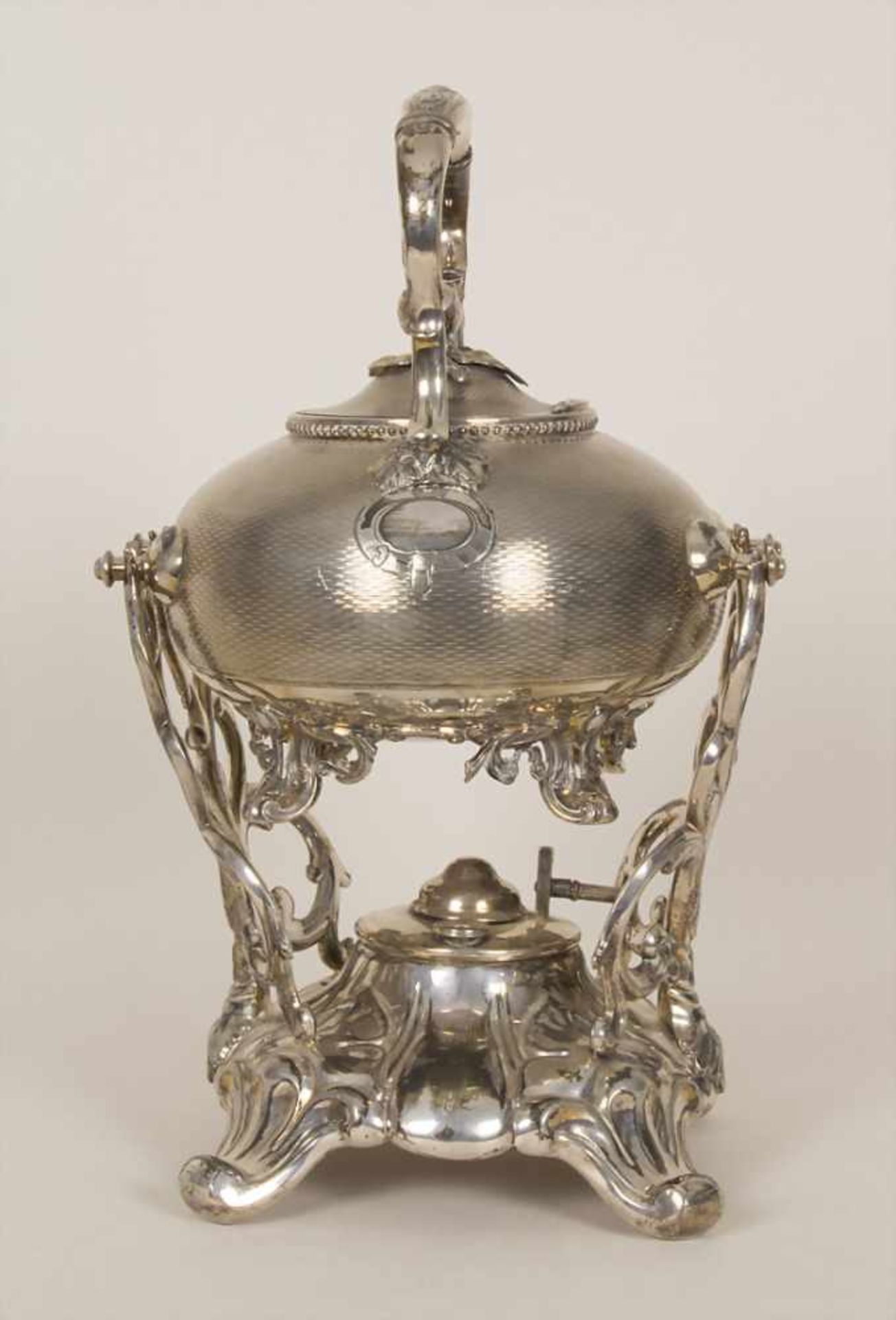 Teekanne auf Rechaud / A silver tea pot with rechaud, I. H. Peters & Co. Hamburg, um 1900Material: - Image 4 of 9