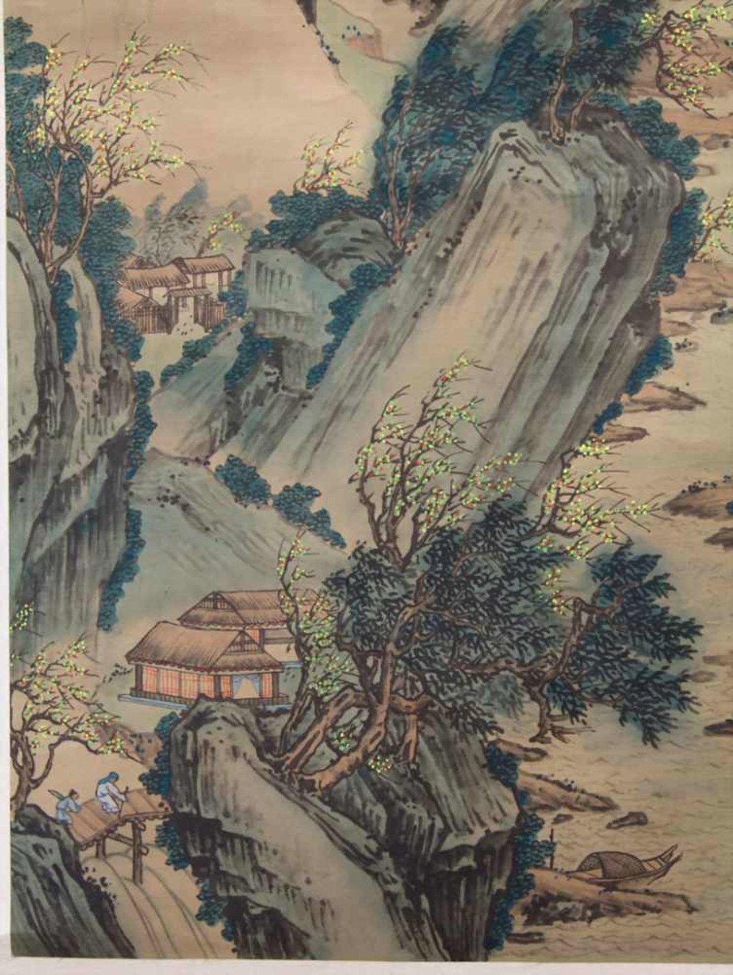 Konvolut 4 Rollbilder / A set of 3 scroll paintings, ChinaBestehend aus: Felsenlandschaft, 2 Vogel- - Image 9 of 29