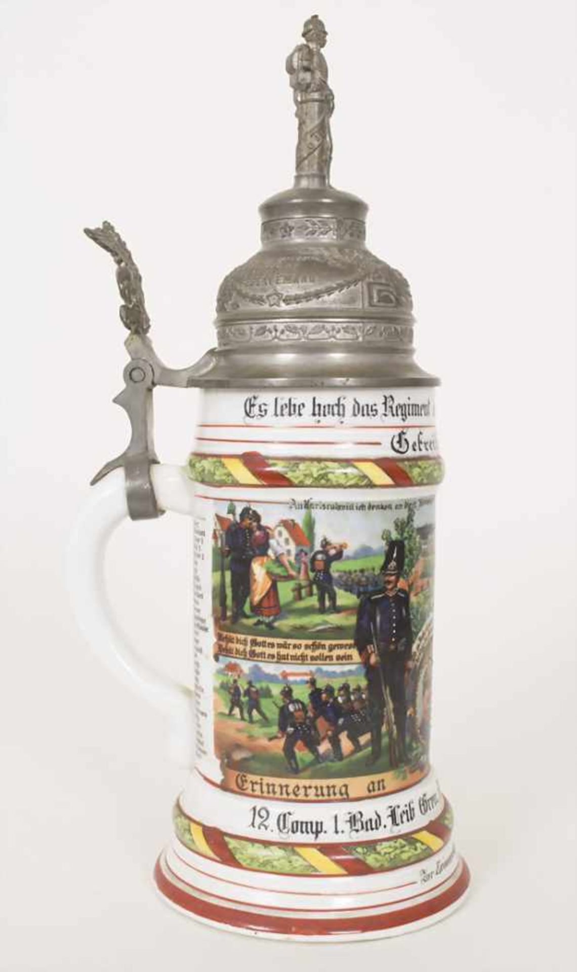 Reservistenkrug / A reservist beer mug, Karlsruhe, Baden, 1910Einheit: 1. Badisches Leib-Grenadier- - Image 4 of 19