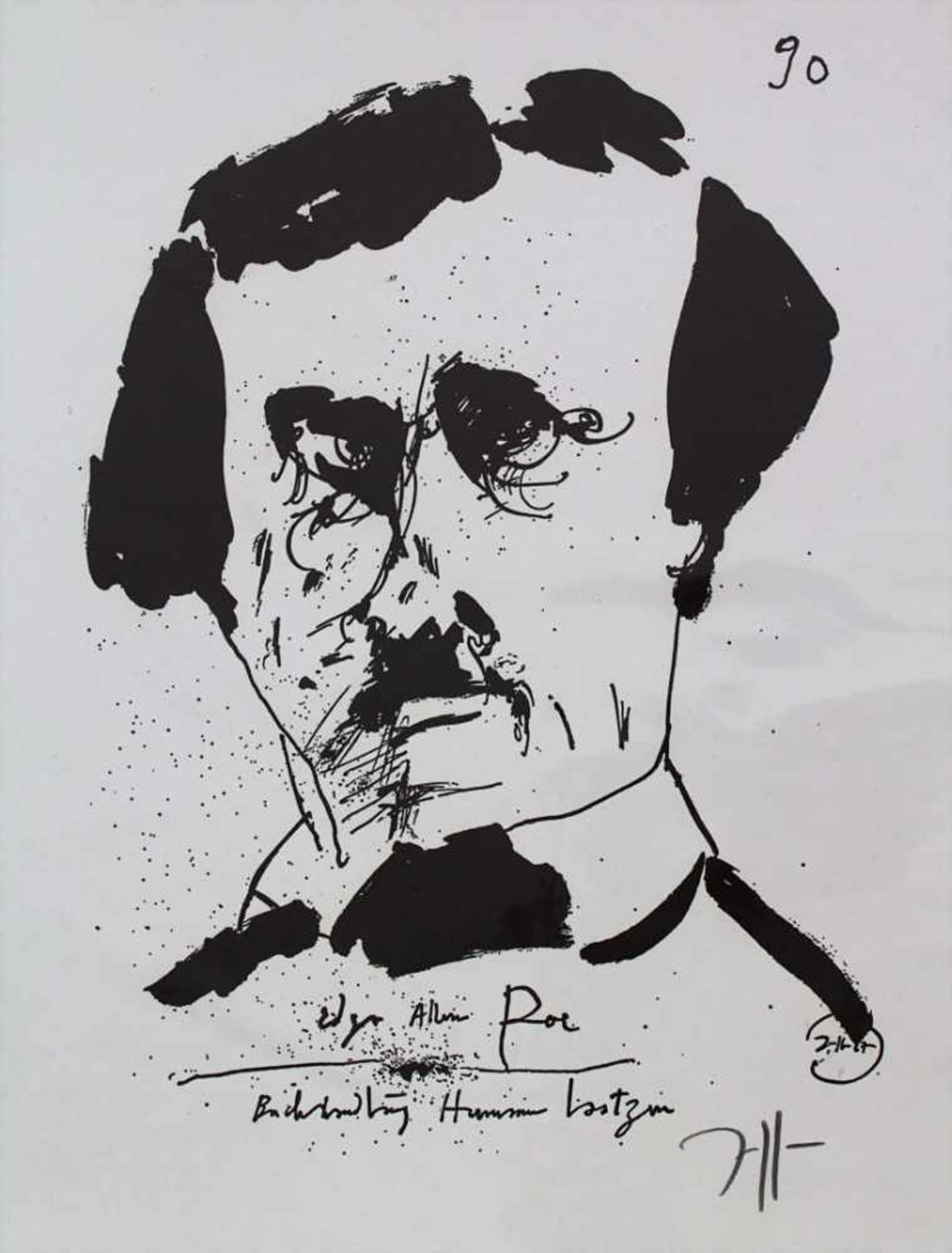 Horst Janssen (1929-1995), 2 Lithografien 'Balzac' und E.A. Poe' / 2 lithographs 'Balzac' und 'E. - Image 5 of 7