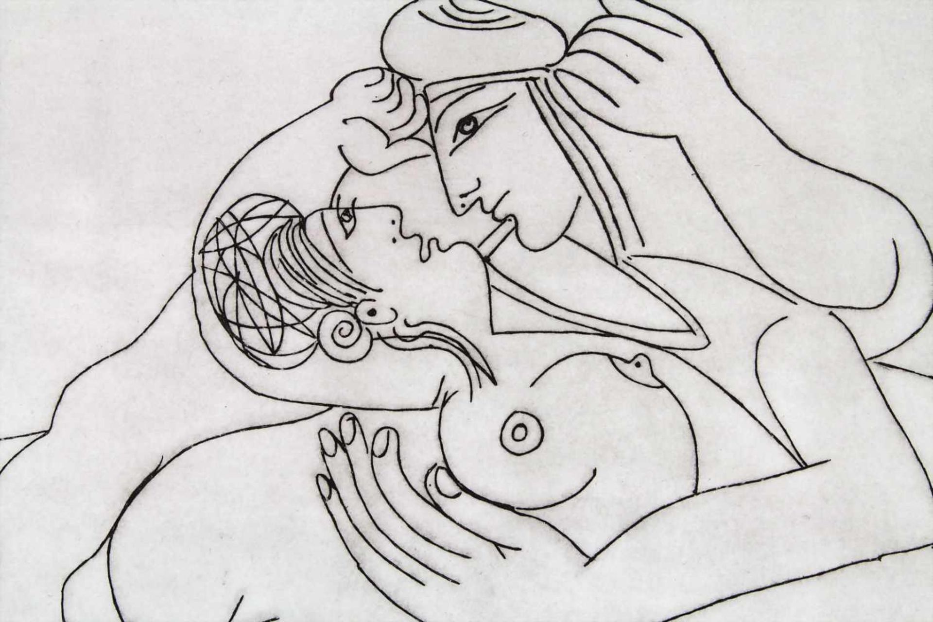 Pablo Picasso (1881-1973) (Zuschreibung / Attributed), 'Liebespaar' / 'Lovers'Technik: Radierung auf - Bild 5 aus 7