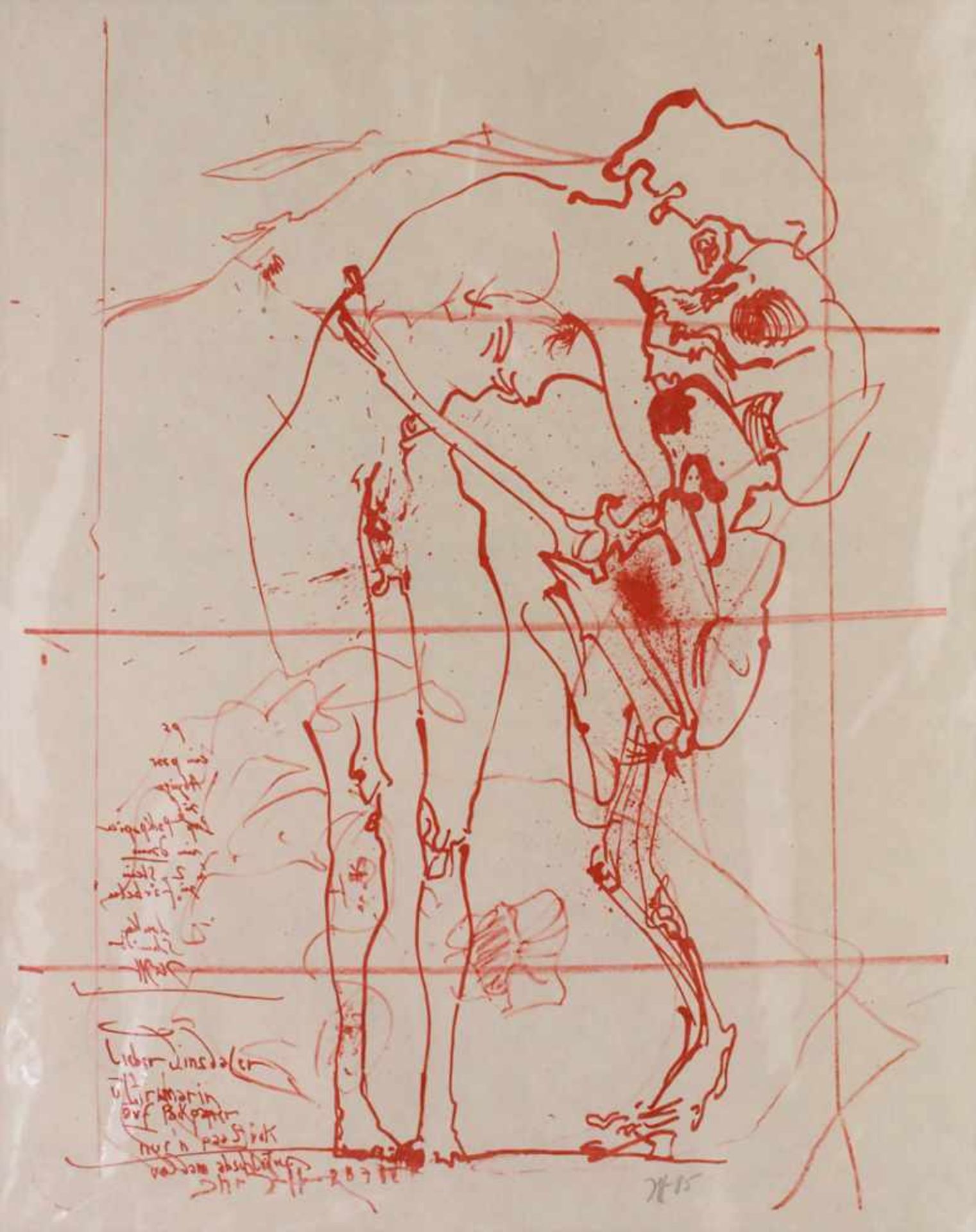 Horst Janssen (1929-1995), 'Lieber Tinsdaler'Technik: Lithografie auf Papier, Datierung: 1985, - Bild 4 aus 7