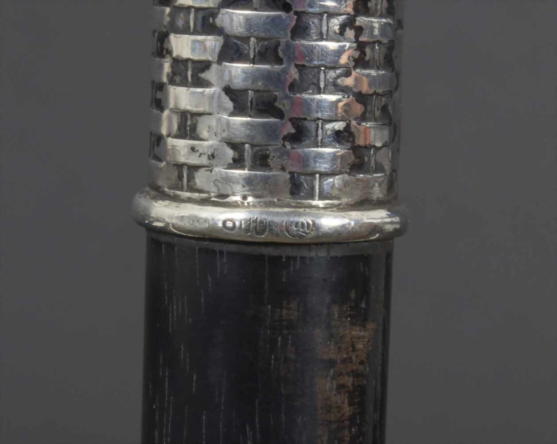Gehstock mit Silbergriff 'Weidengeflecht' / A cane with silver handleMaterial: Hartholz, - Bild 5 aus 5