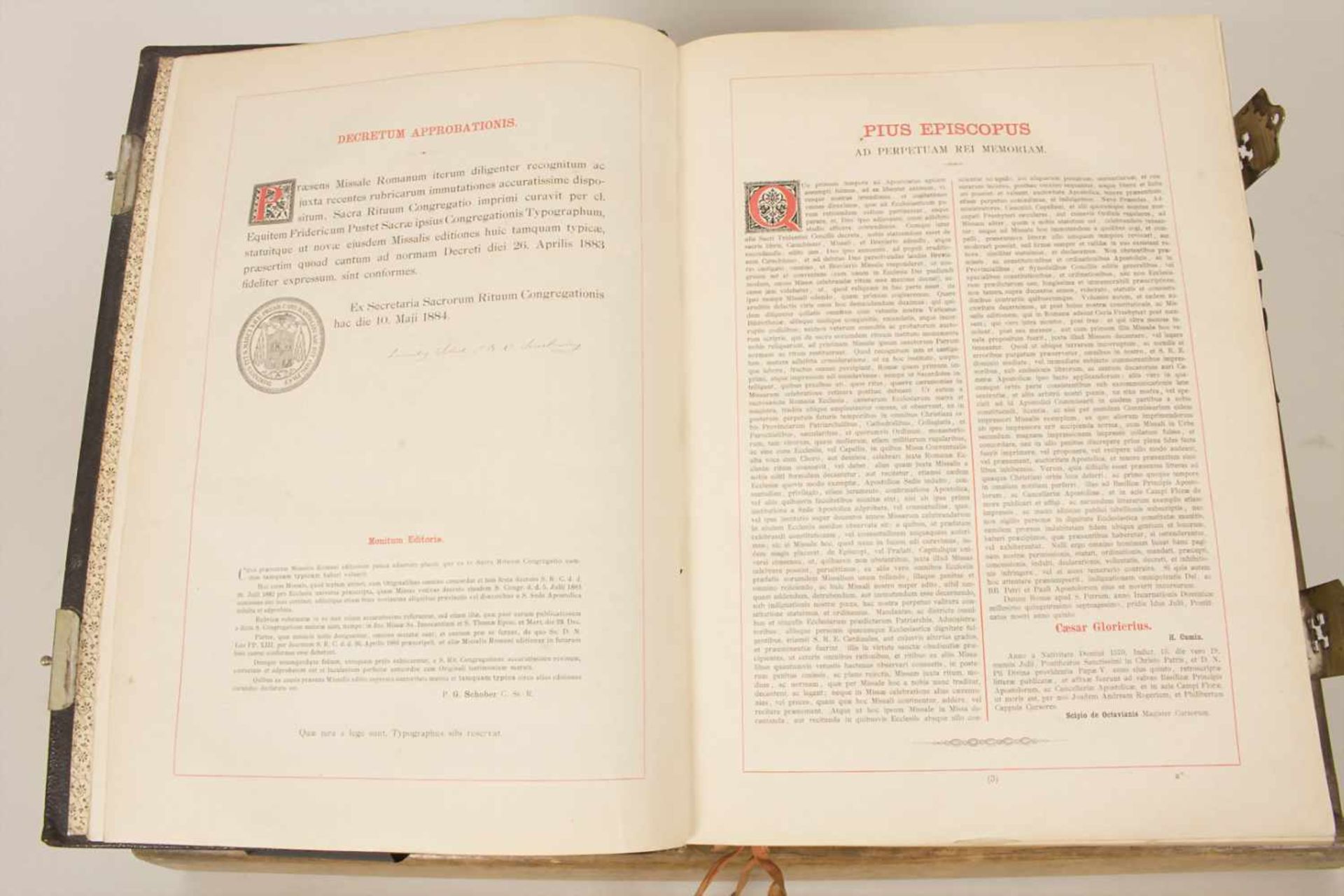 Missale Romanum, Vatikanstadt, 1884Titel: Missale Romanum ex decreto sacros. Concili - Image 7 of 15