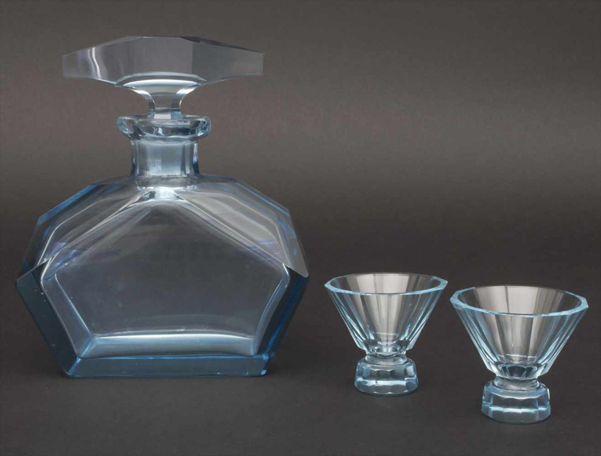 Art Déco Likör-Set / An Art Deco liqueur set, 1920er JahreBestehend aus: 1 Karaffe, 2 Likörgläsern,
