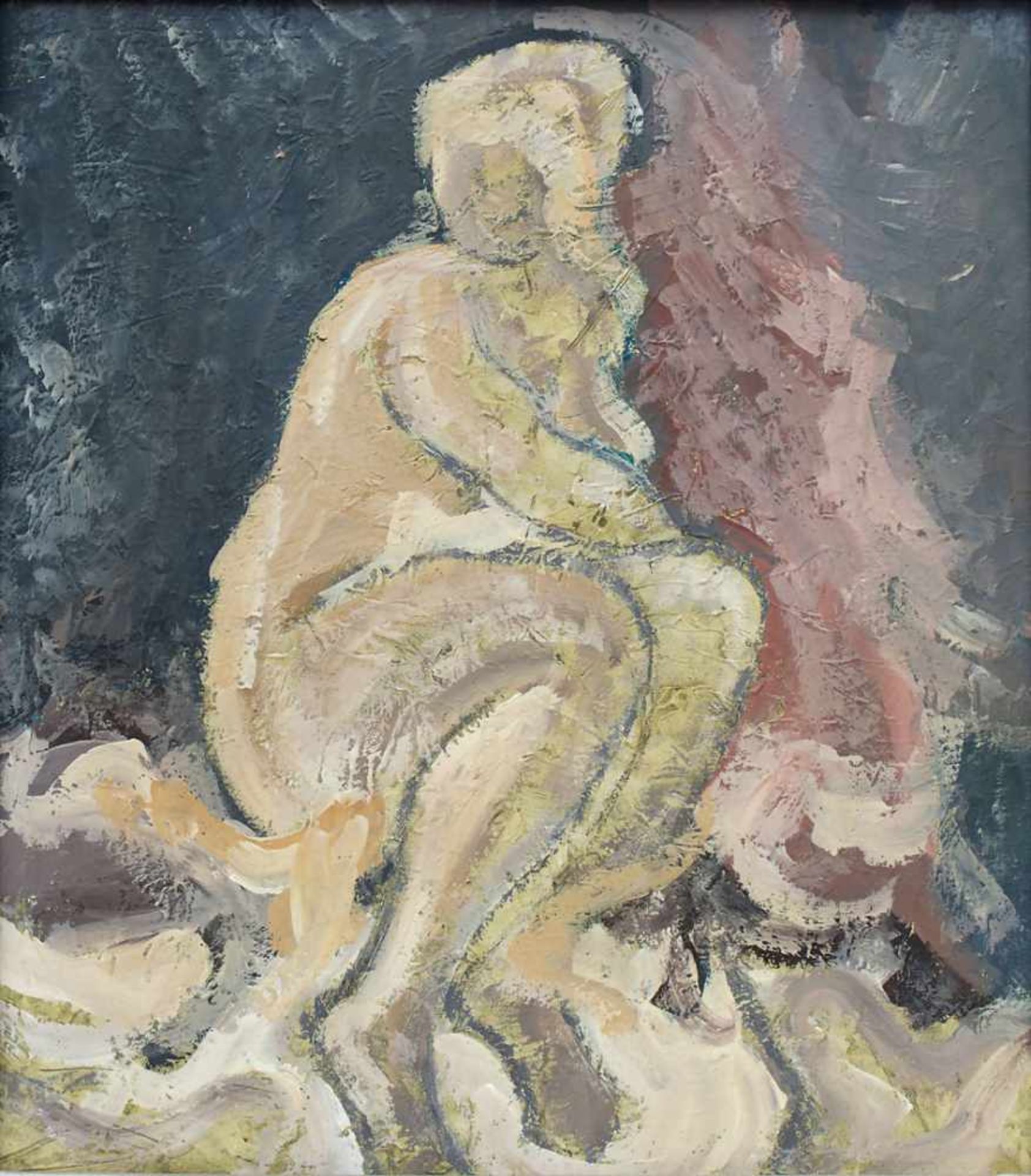 Unbekannter Künstler (20. Jh.), 'Weiblicher Akt' / 'A female nude'Technik: Öl auf Leinwand, gerahmt,