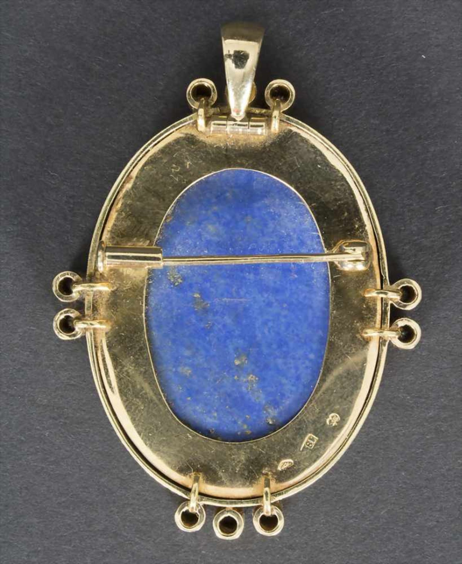 Anhänger / A pendant, Wien / Vienna, nach 1925Material: Lapislazuli Kamme, Gold 585/000, 10 - Bild 2 aus 3