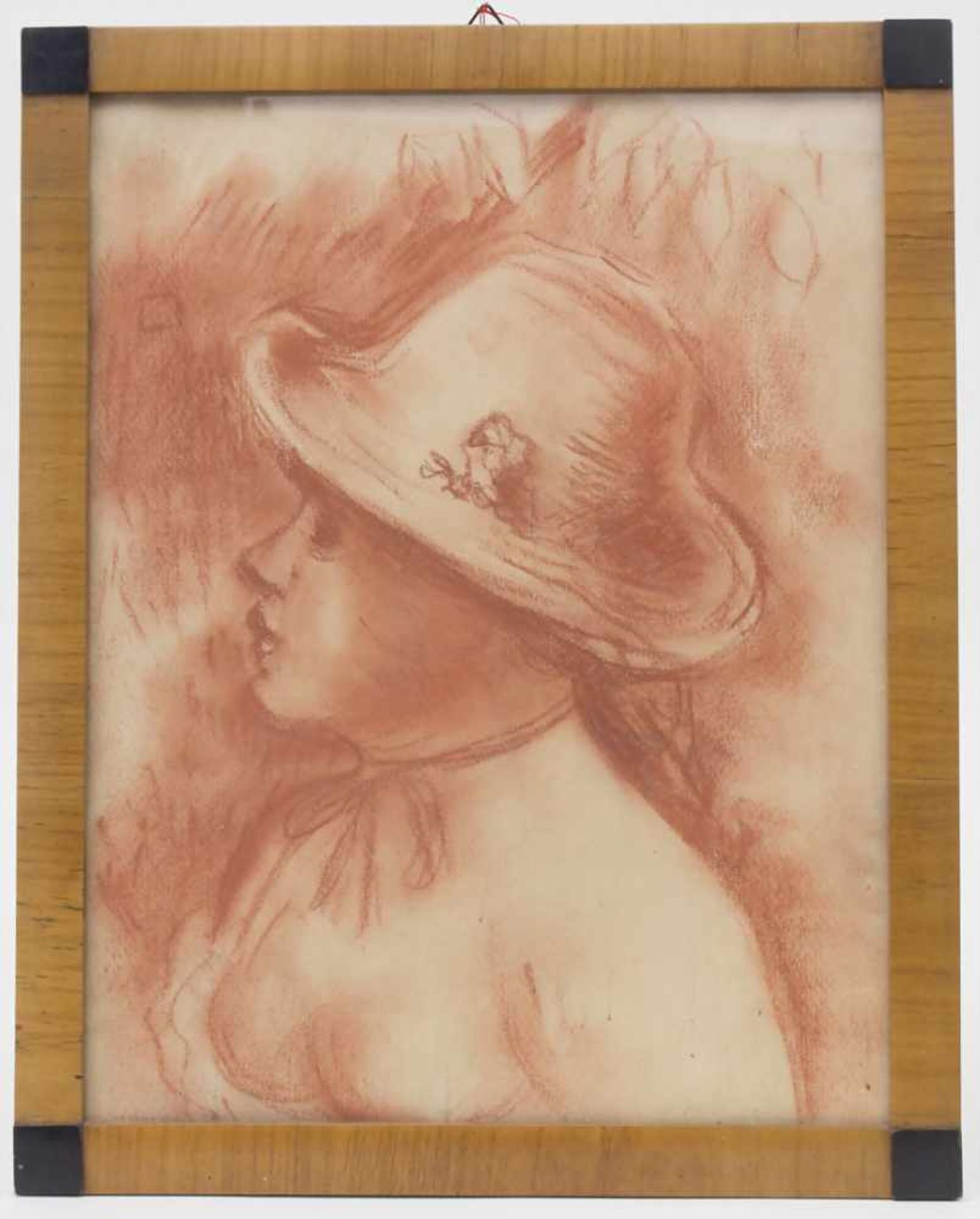 Künstler des 19./20. Jh., 'Porträt eines Mädchens mit Hut' / 'A portrait of a girl with hat'Technik: - Image 3 of 5