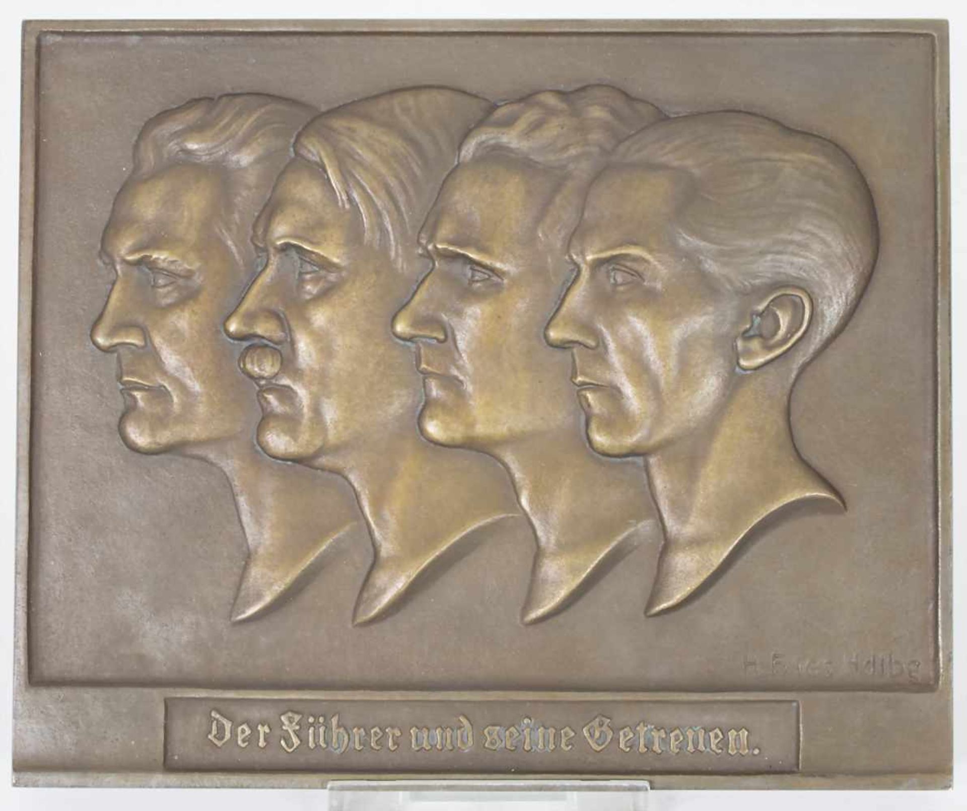Hans Fries (geb. 1872), Bronzerelief 'Der Führer und seine Getreuen' / A bronze relief 'The leader