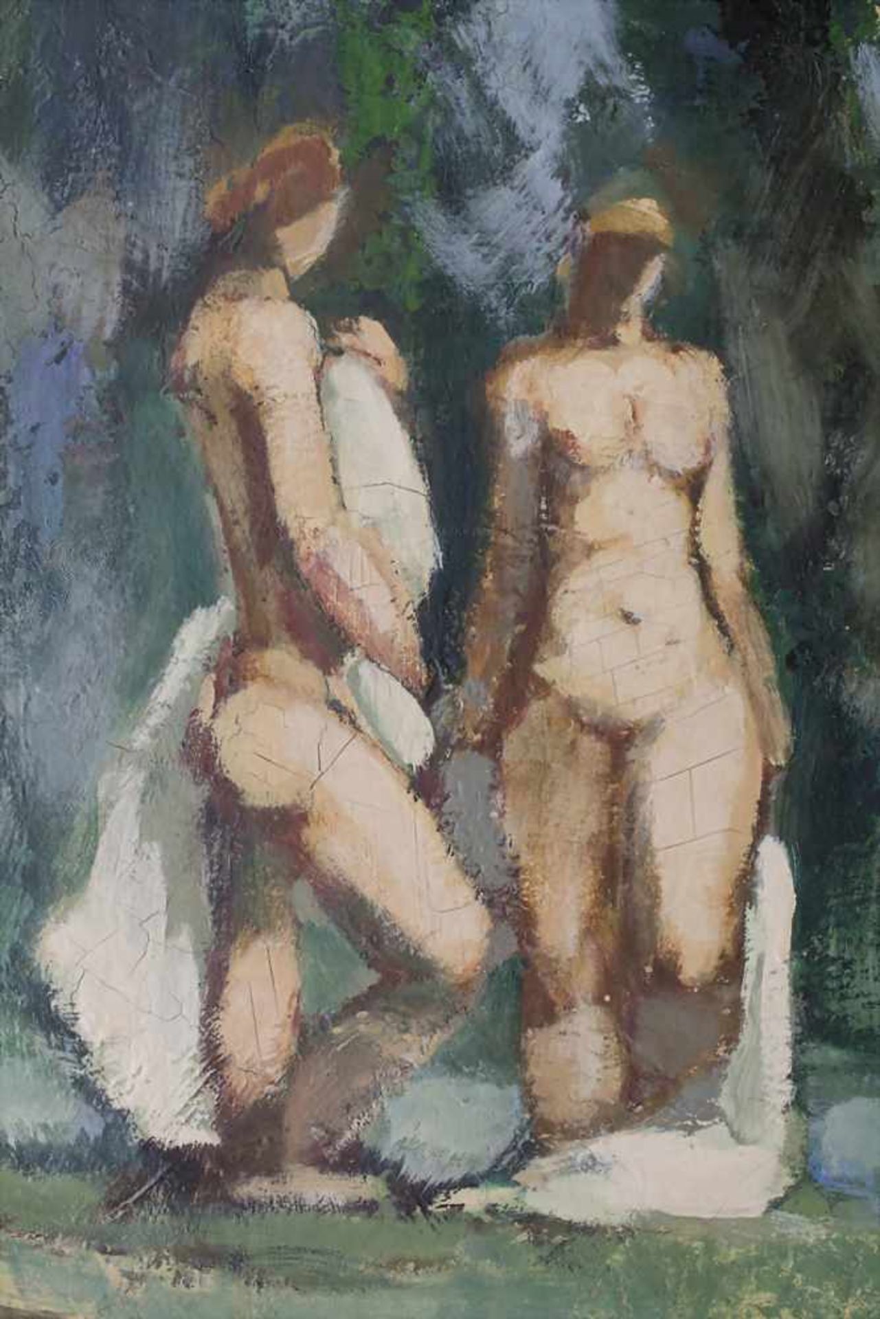 Hanns Fay (1888-1957), 3 weibliche Akte 'Badende' / '3 female nudes 'bathing women'Technik: Öl auf - Bild 4 aus 6