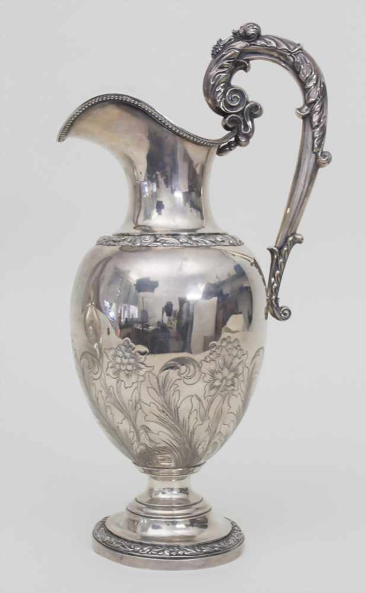 Große Waschschüssel mit Wasserkrug / A large silver wash bowl with ewer, L. Dupre, Paris, 1819- - Image 2 of 15