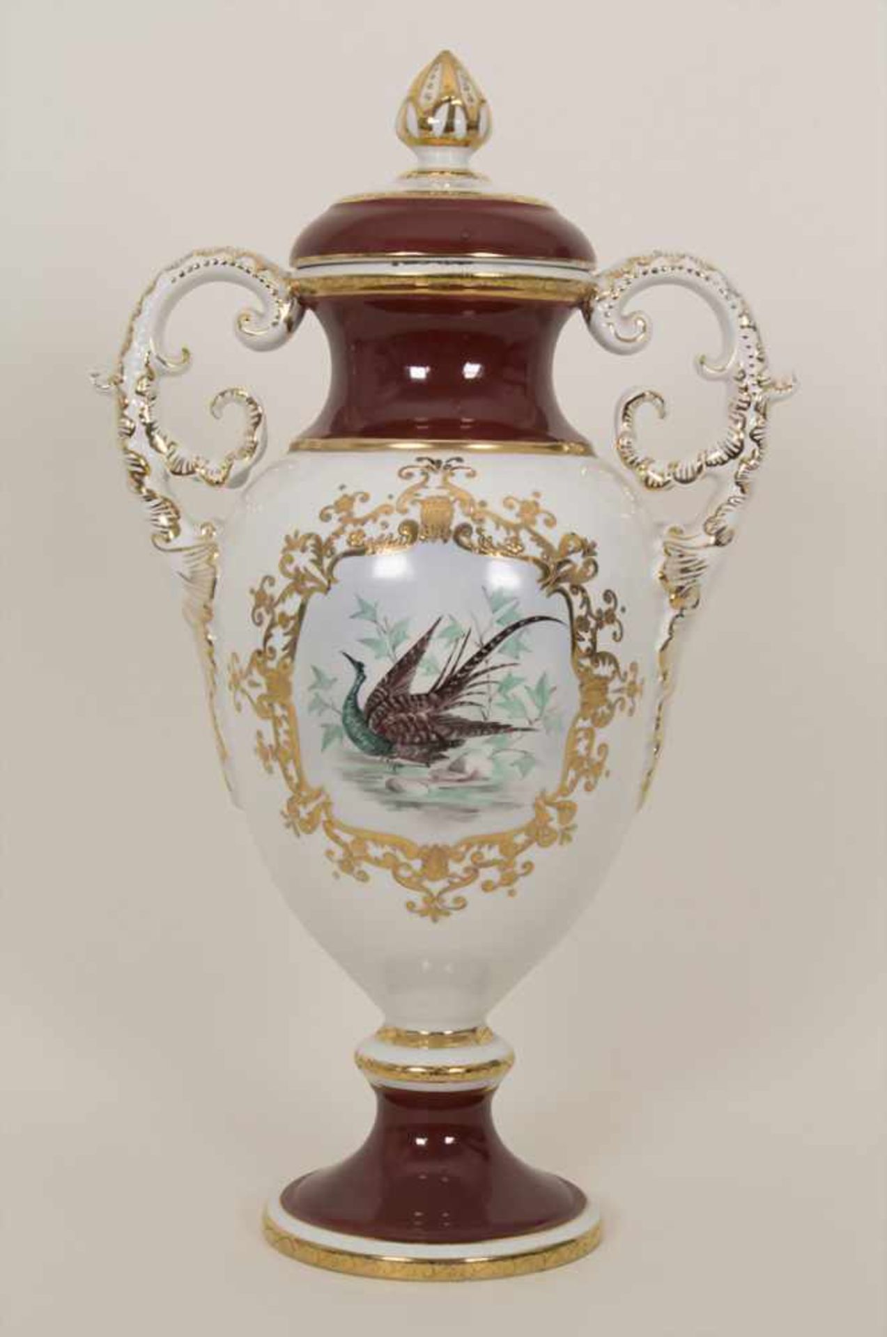 Große Henkelvase / A large vase, Bakos Eva, HerendMaterial: Porzellan, polychrom bemalt, - Bild 4 aus 8
