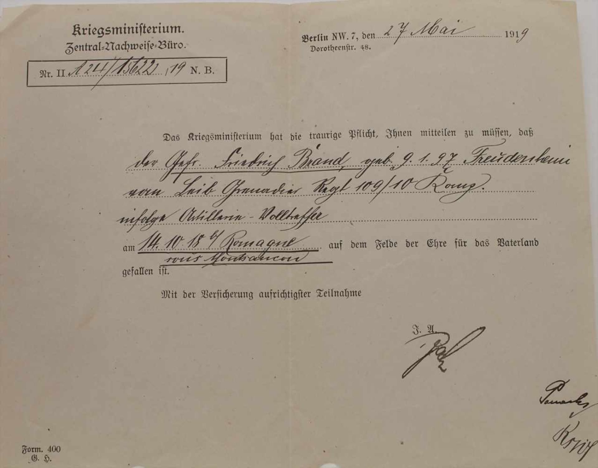 Nachlass Orden mit Verleihungsurkunden, 1. Weltkrieg/ An estate of honour medals WW I, - Bild 6 aus 13
