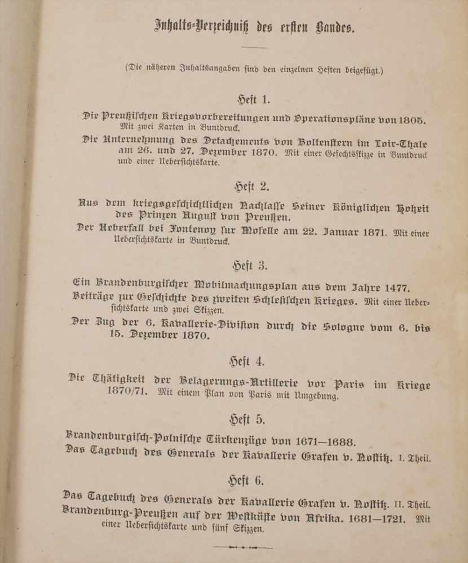 Kriegsgeschichtliche Einzelschriften, Berlin, 1885Inhalt: Heft 1-6, gebunden,Herausgeber: - Image 5 of 7