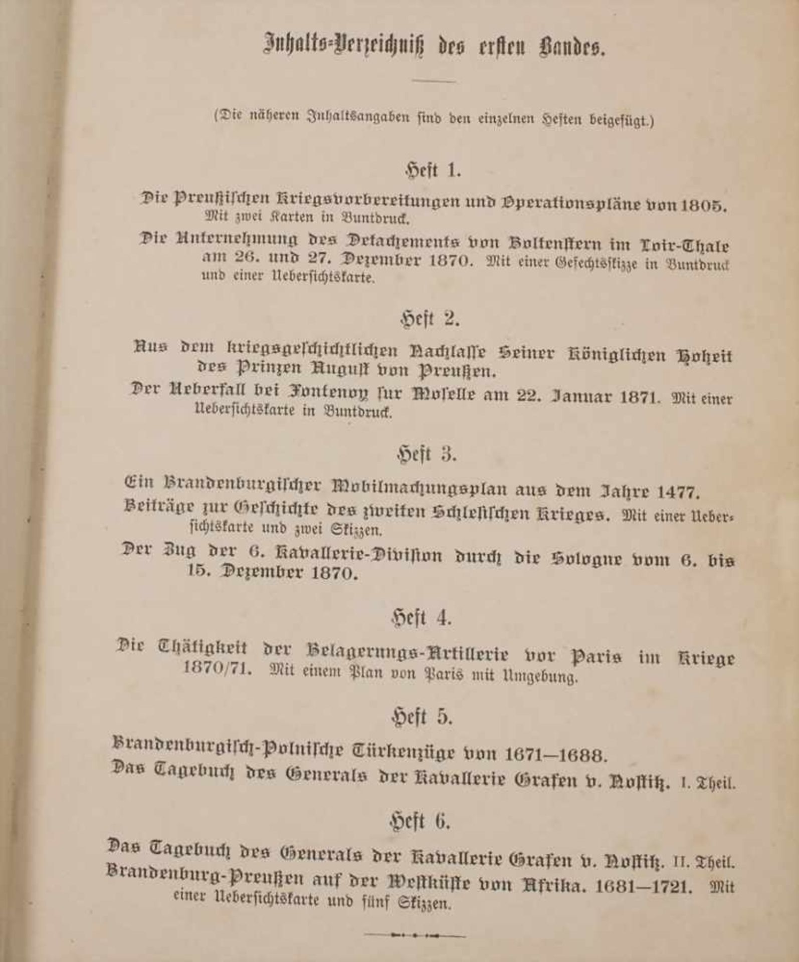Kriegsgeschichtliche Einzelschriften, Berlin, 1885Inhalt: Heft 1-6, gebunden,Herausgeber: - Bild 5 aus 7