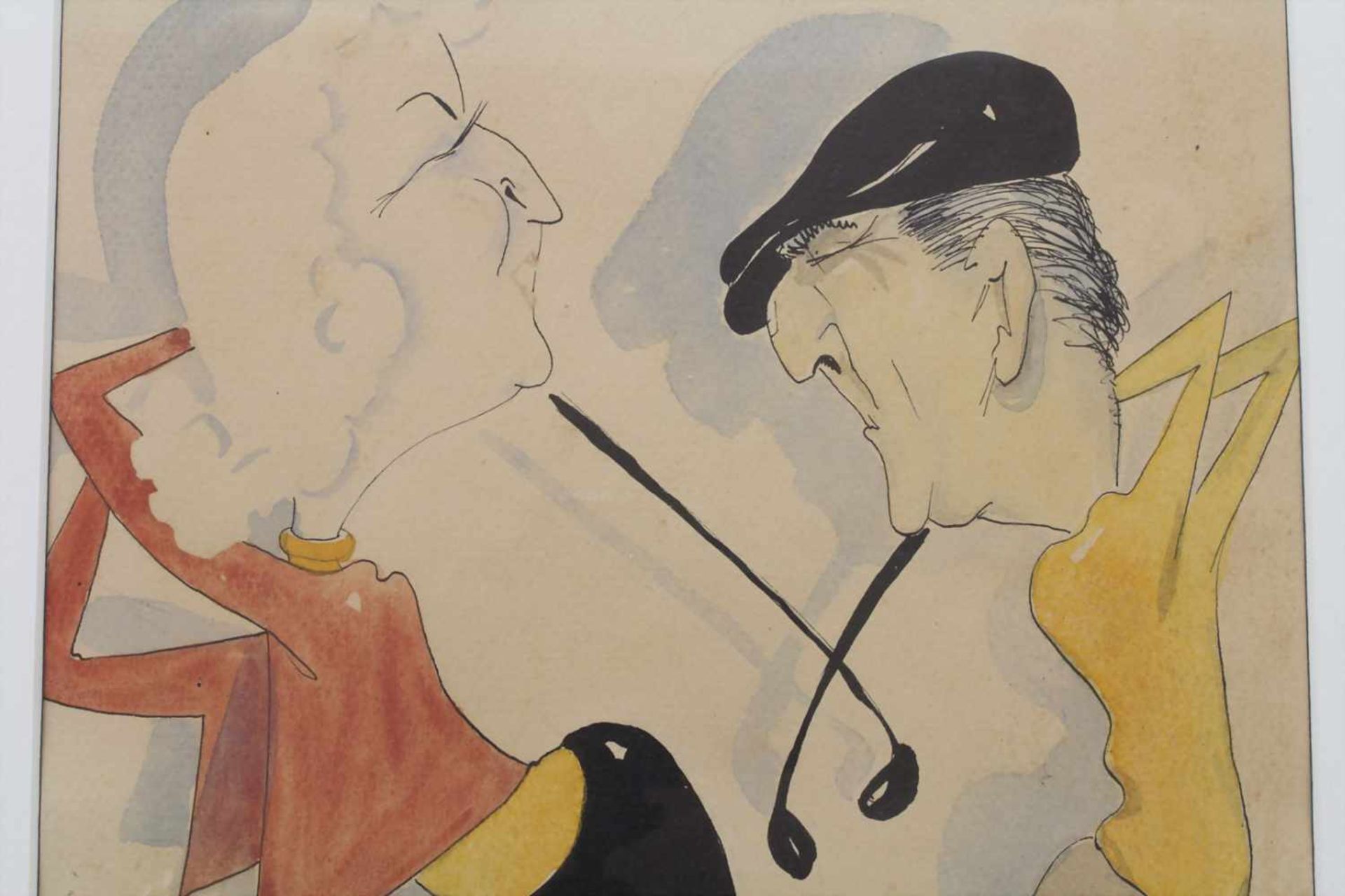 Karikaturist der 1950er Jahre, 'Golferpaar' / 'Golf playing couple'Technik: Tusche / Aquarell auf - Image 7 of 9