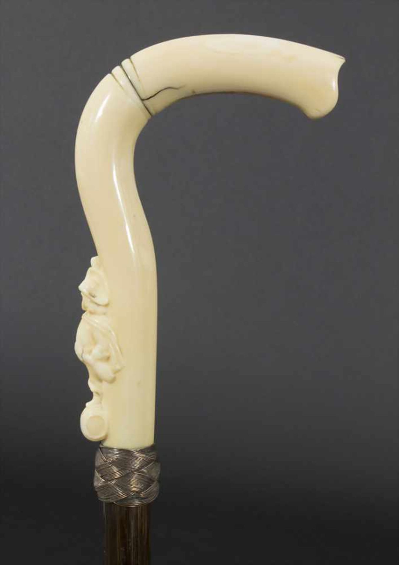 Gehstock mit Figurengriff 'Weintrinker' / A cane with figural handle 'Wine drinker', um - Image 2 of 6