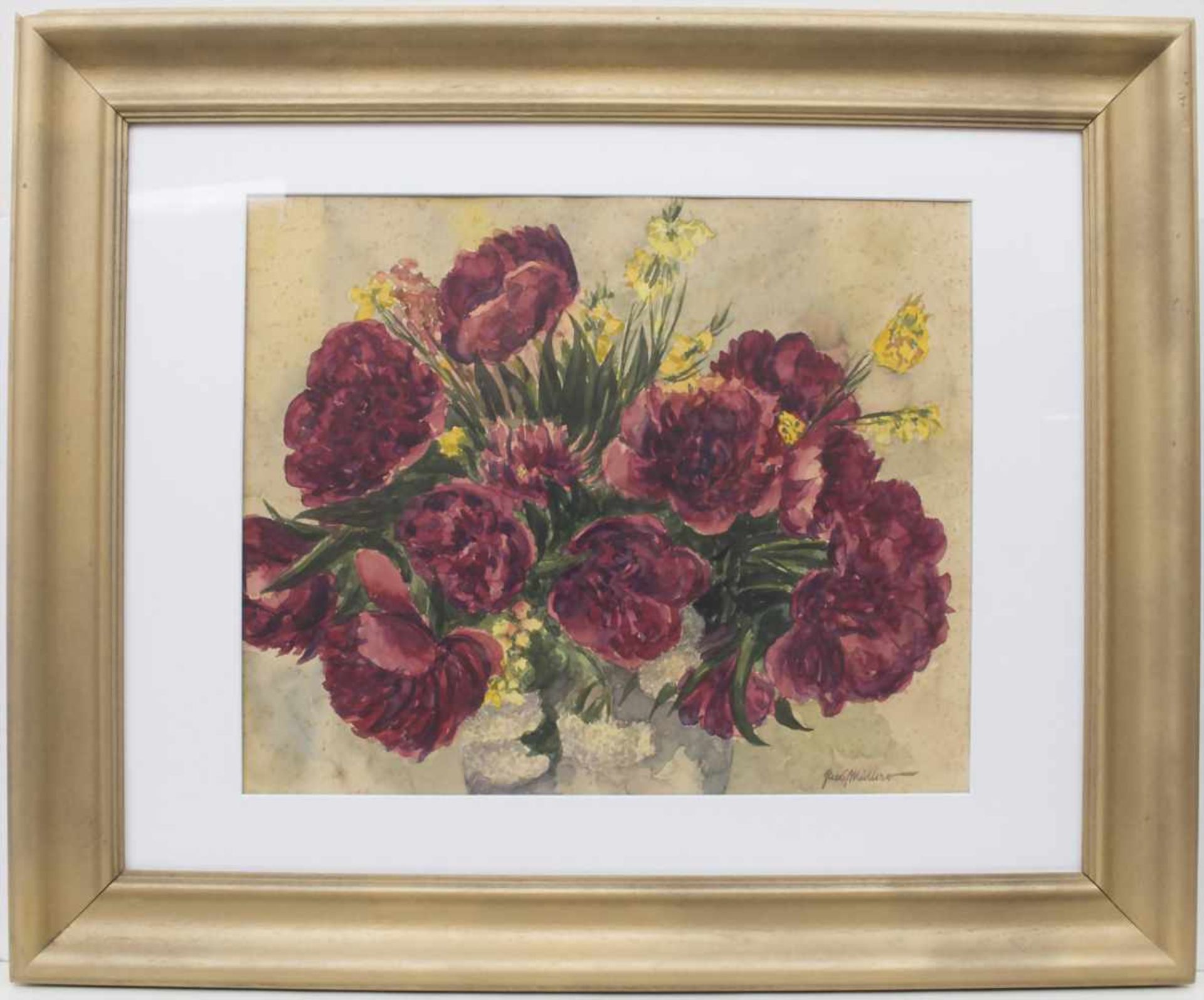 Rudi Müllers (1895-1972), 'Blumenstrauß' / 'A flower bouquet'Technik: Aquarell auf Papier, - Image 2 of 9