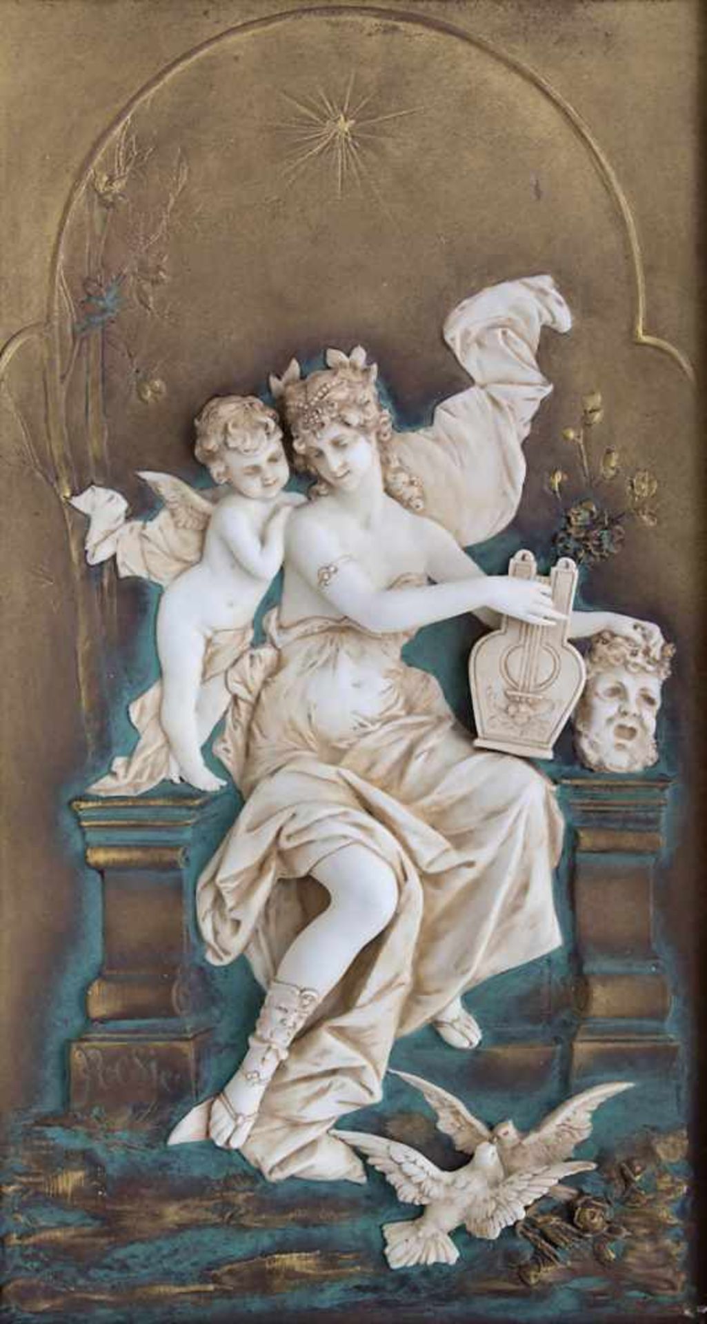Bildrelief 'Judith mit dem Kopf des Holofernes' / A wall plate 'Judith with the head of Holofernes', - Bild 2 aus 4