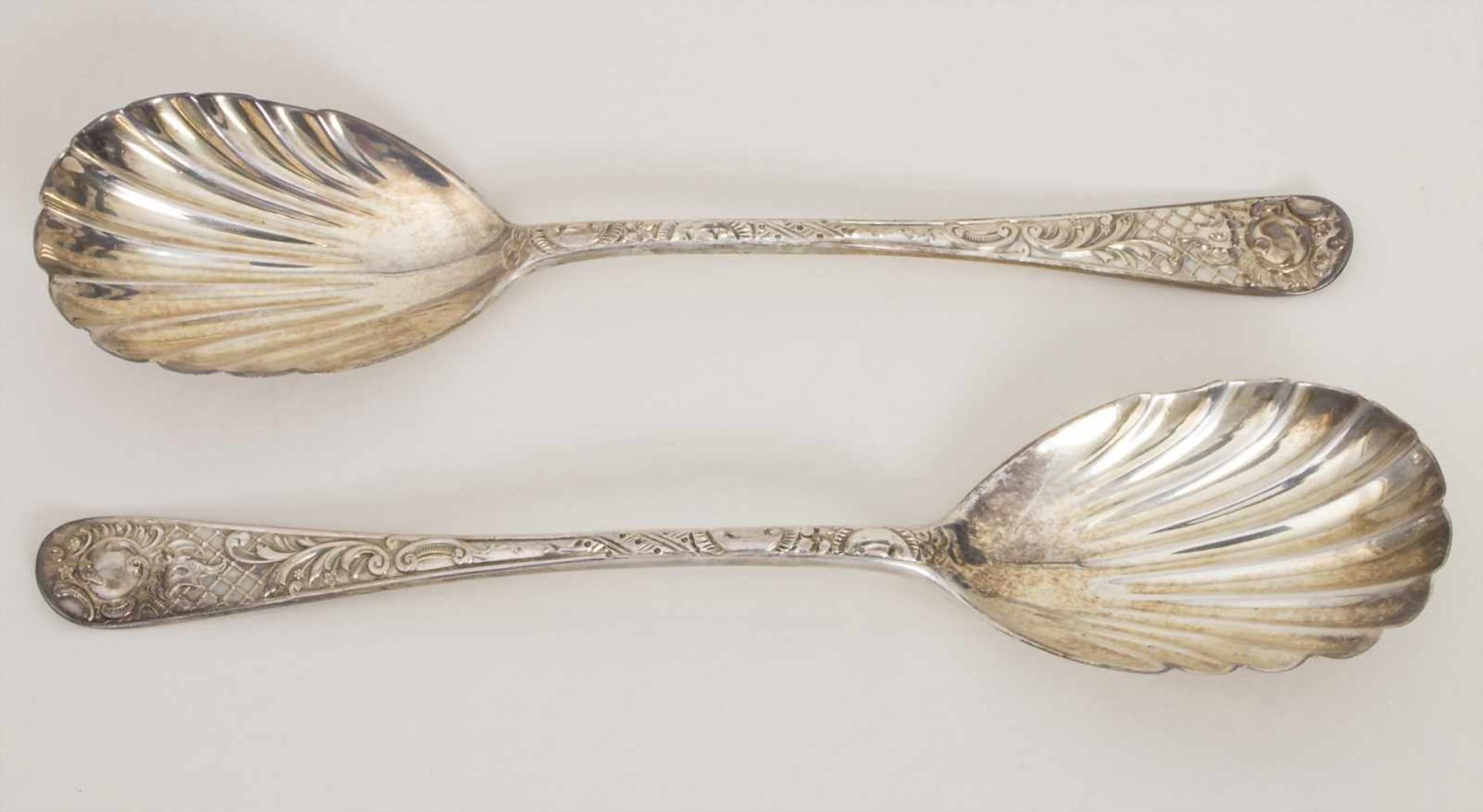 Prunkbesteck Paar Löffel / Two splendid silver spoons, Georg Jackson & David Fullerton, London,