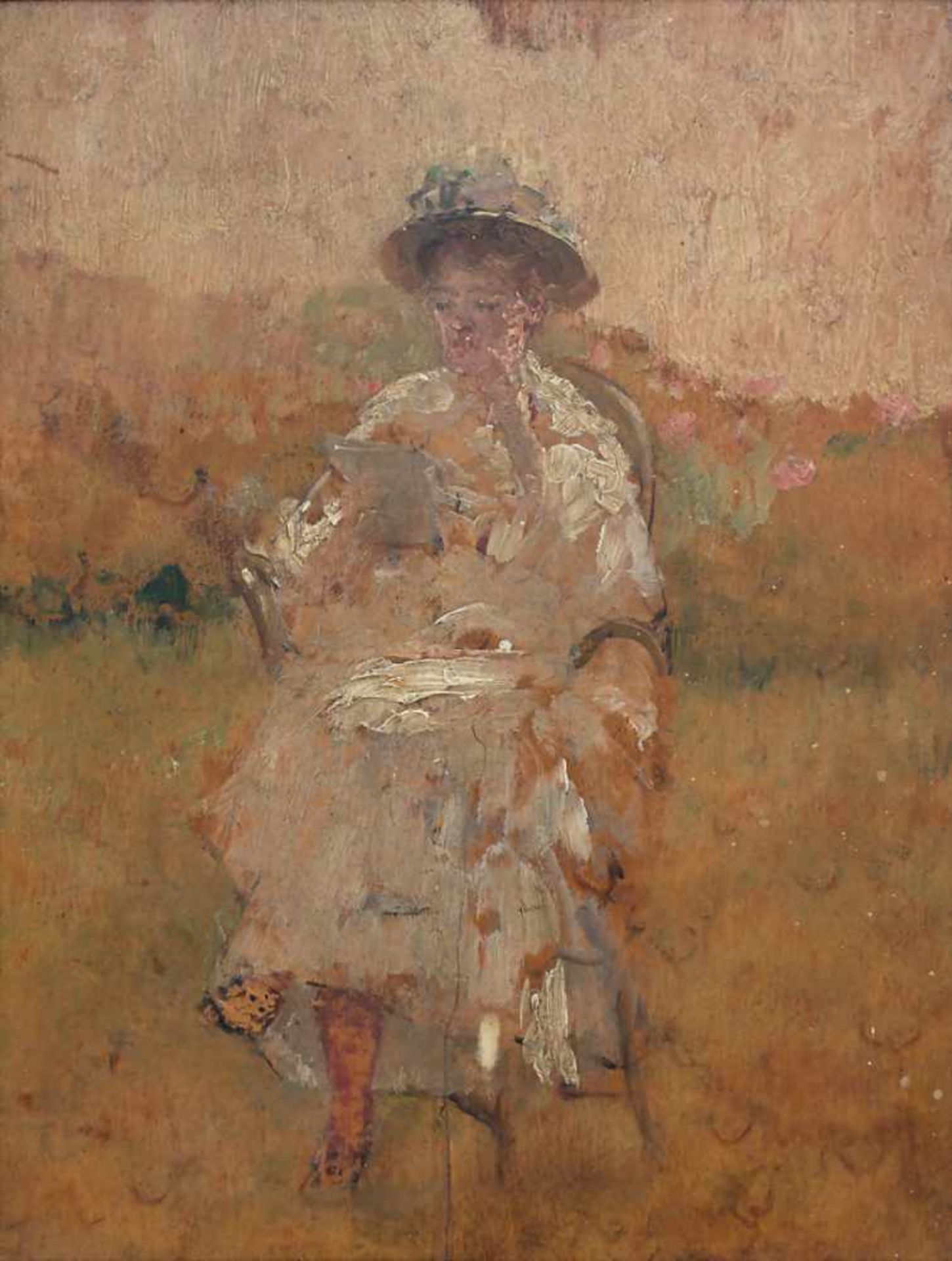 Berthe Morisot (1841-1895) (Zuschreibung / Attributed), 'Lesende Dame im Garten' / 'A reading lady'