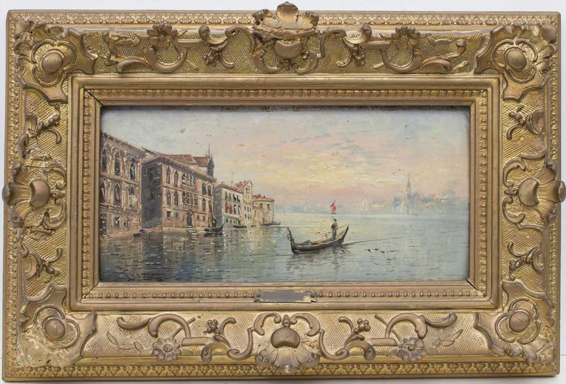 K. Mayer (19. Jh.), 'Venedig-Canale Grande' / 'Venice-canale Grande'Technik: Öl auf Holz, gerahmt, - Bild 2 aus 5