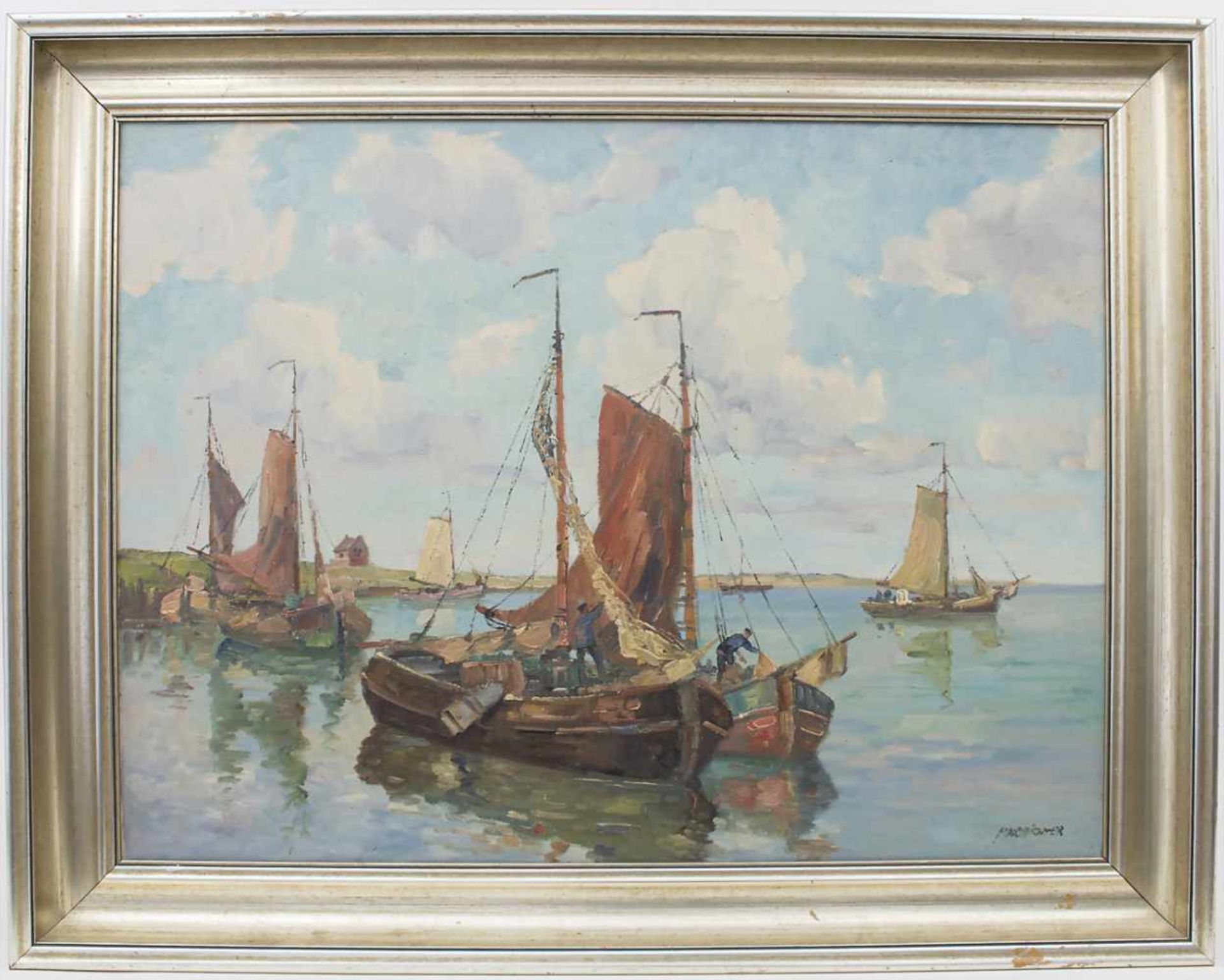 Max Richter (1860-?), 'Ausfahrende Fischerboote' / 'Leaving fishing boats'Technik: Öl auf - Bild 2 aus 6