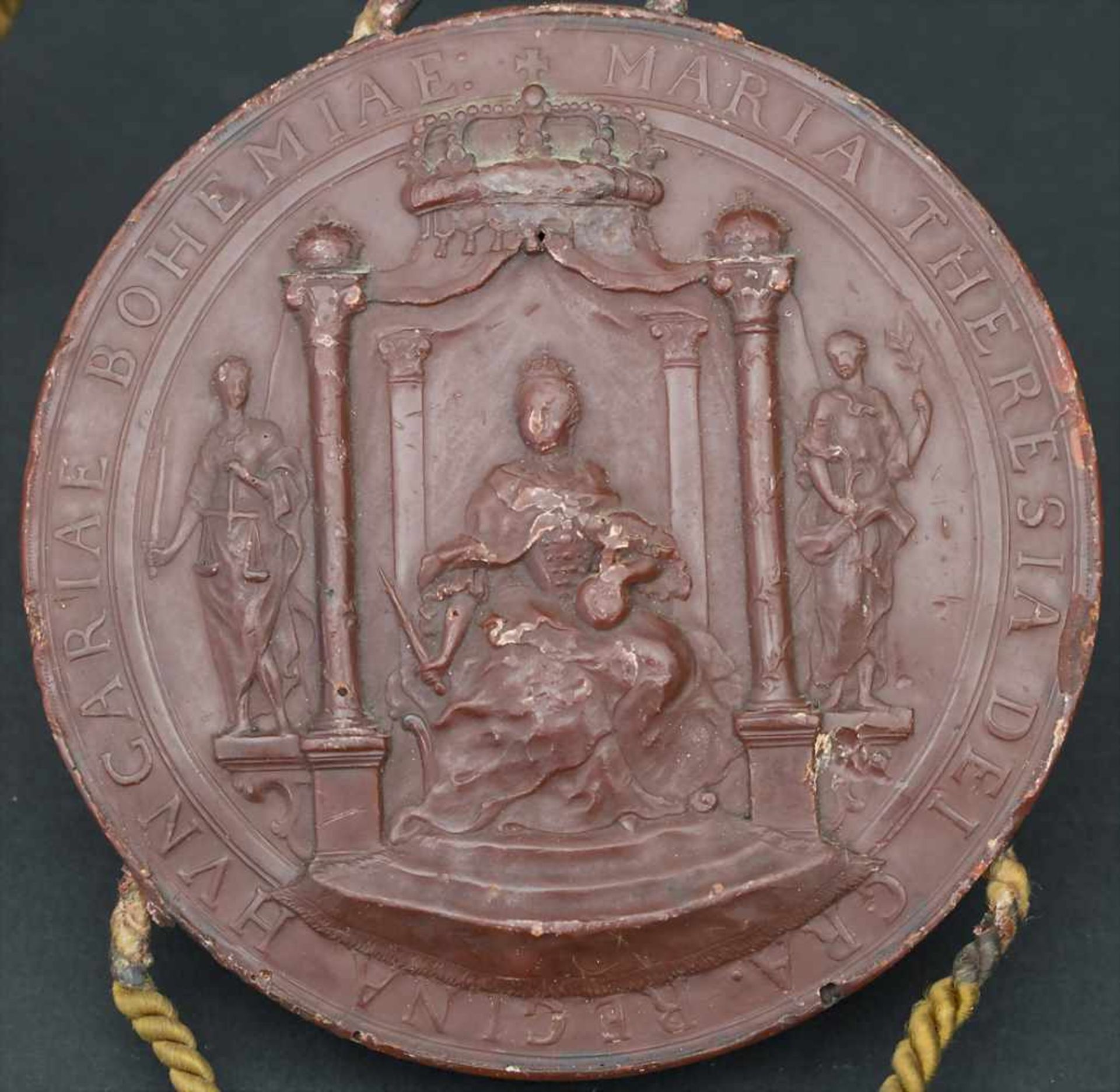 Großes Lacksiegel in Siegelkapsel, Maria Theresia, Habsburger Monarchie, 18. Jh.Material: Siegellack - Bild 4 aus 9