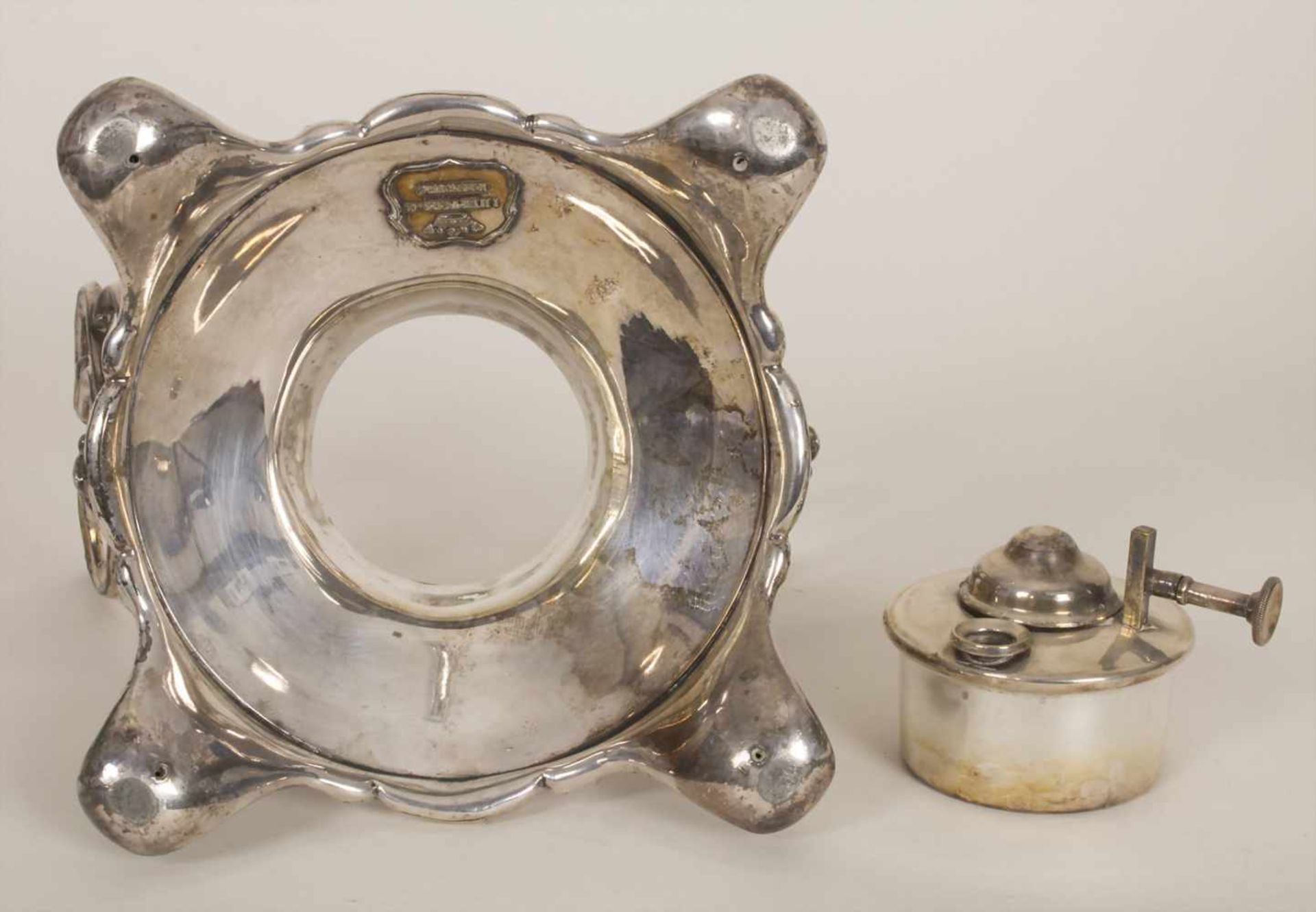 Teekanne auf Rechaud / A silver tea pot with rechaud, I. H. Peters & Co. Hamburg, um 1900Material: - Image 6 of 9