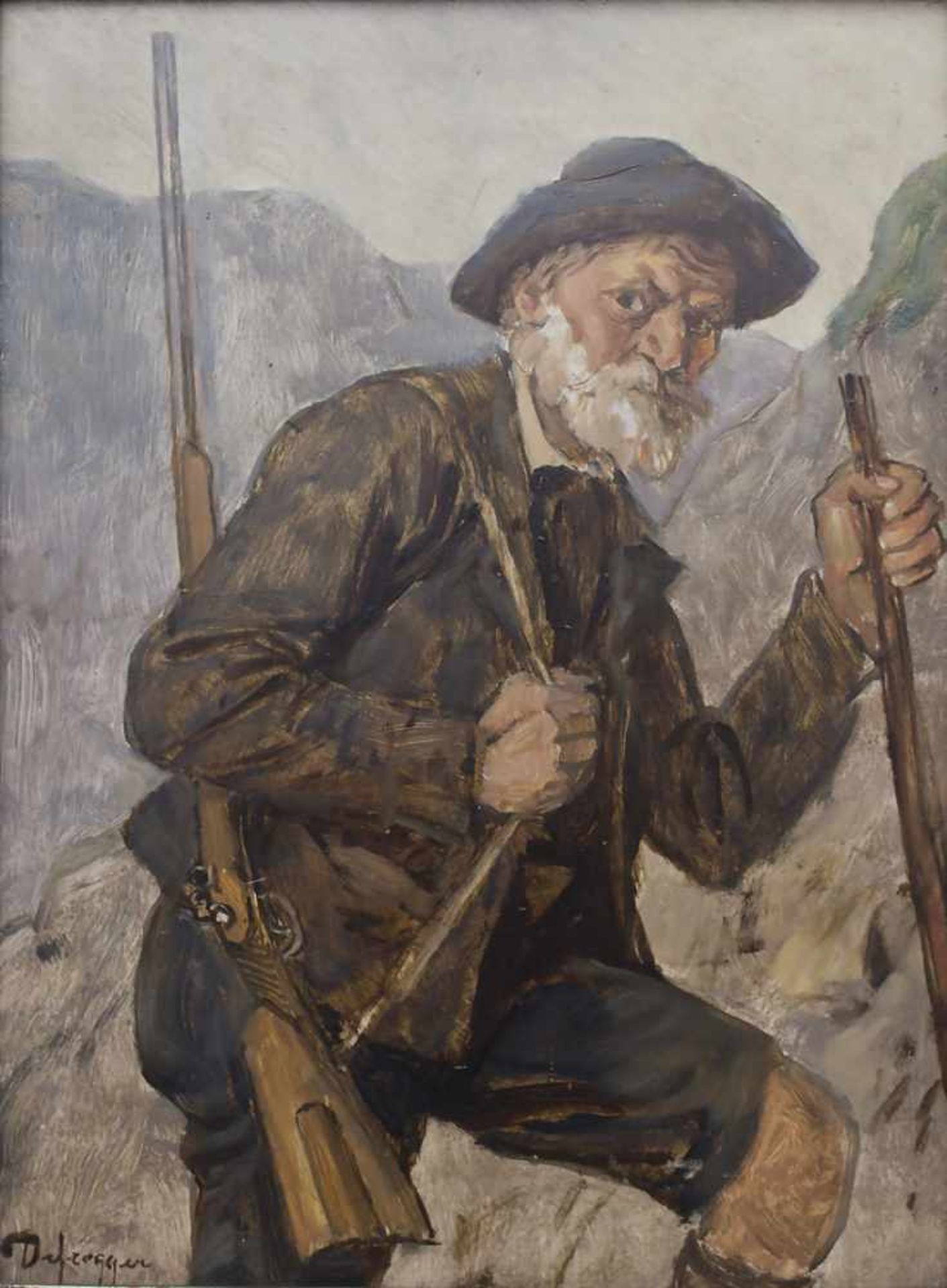 Franz von Defregger (1835-1921), 'Jäger in Berglandschaft' / 'A hunter in a mountain landscape'