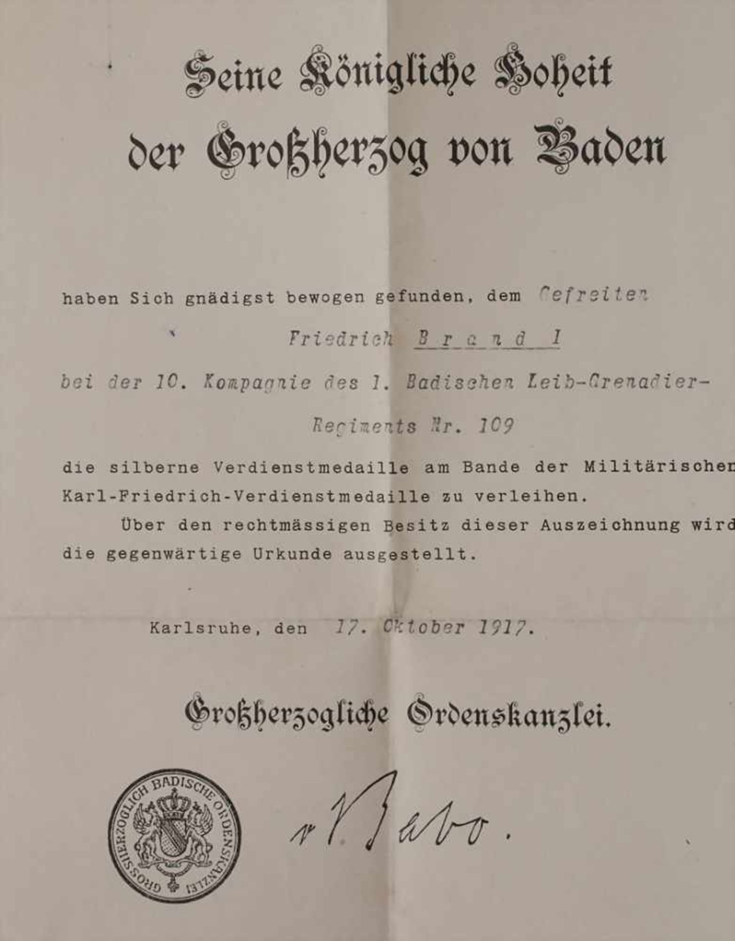Nachlass Orden mit Verleihungsurkunden, 1. Weltkrieg/ An estate of honour medals WW I, - Bild 2 aus 13