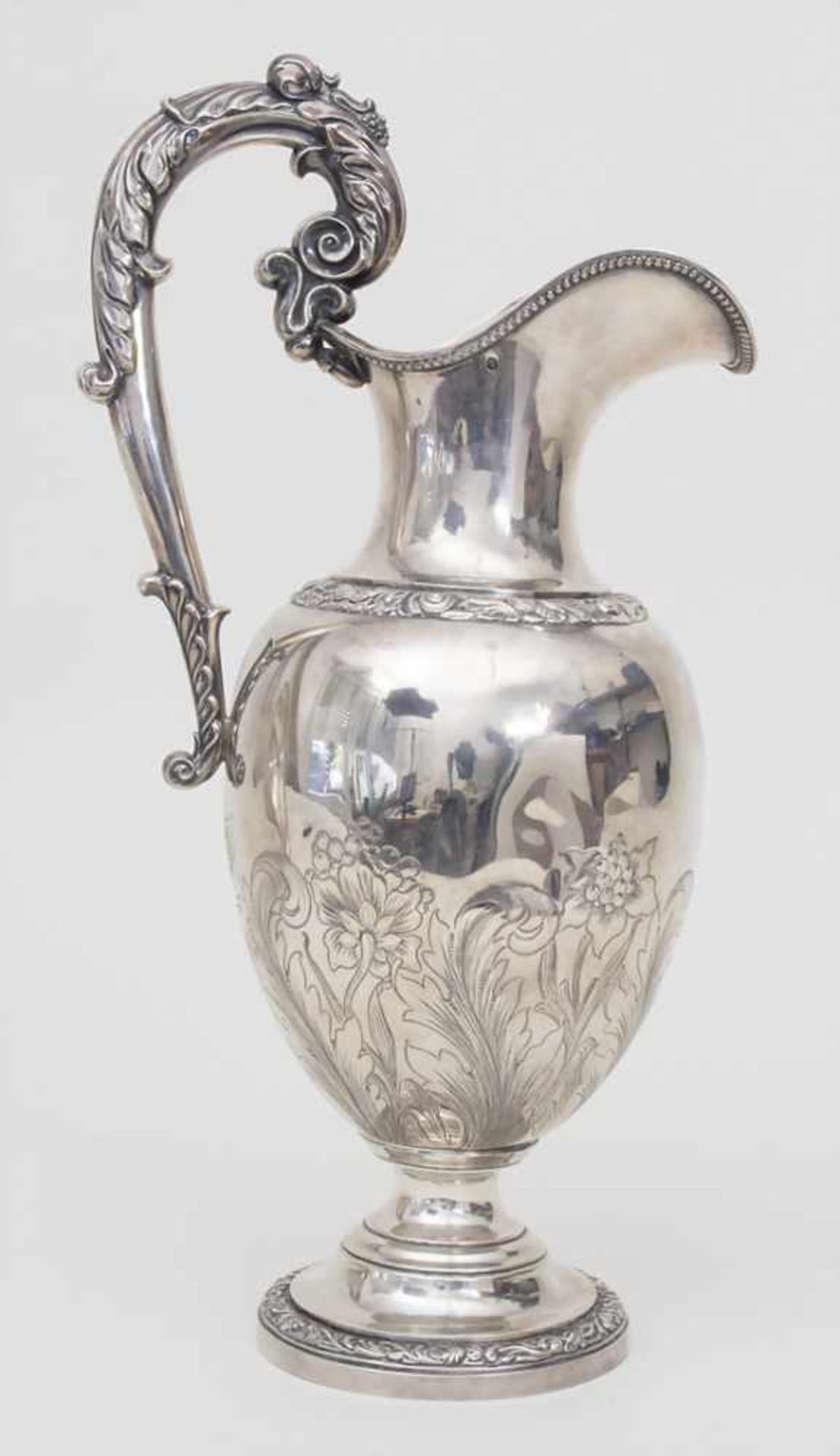 Große Waschschüssel mit Wasserkrug / A large silver wash bowl with ewer, L. Dupre, Paris, 1819- - Image 9 of 15