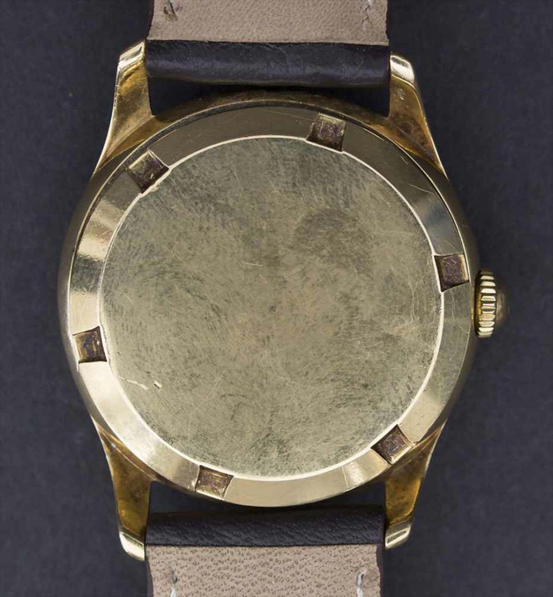 HAU, Omega, Schweiz, um 1955Gehäuse: 18 Kt. 750/000 Gold, Nr. 10869733, Boden verschraubt, - Image 4 of 4