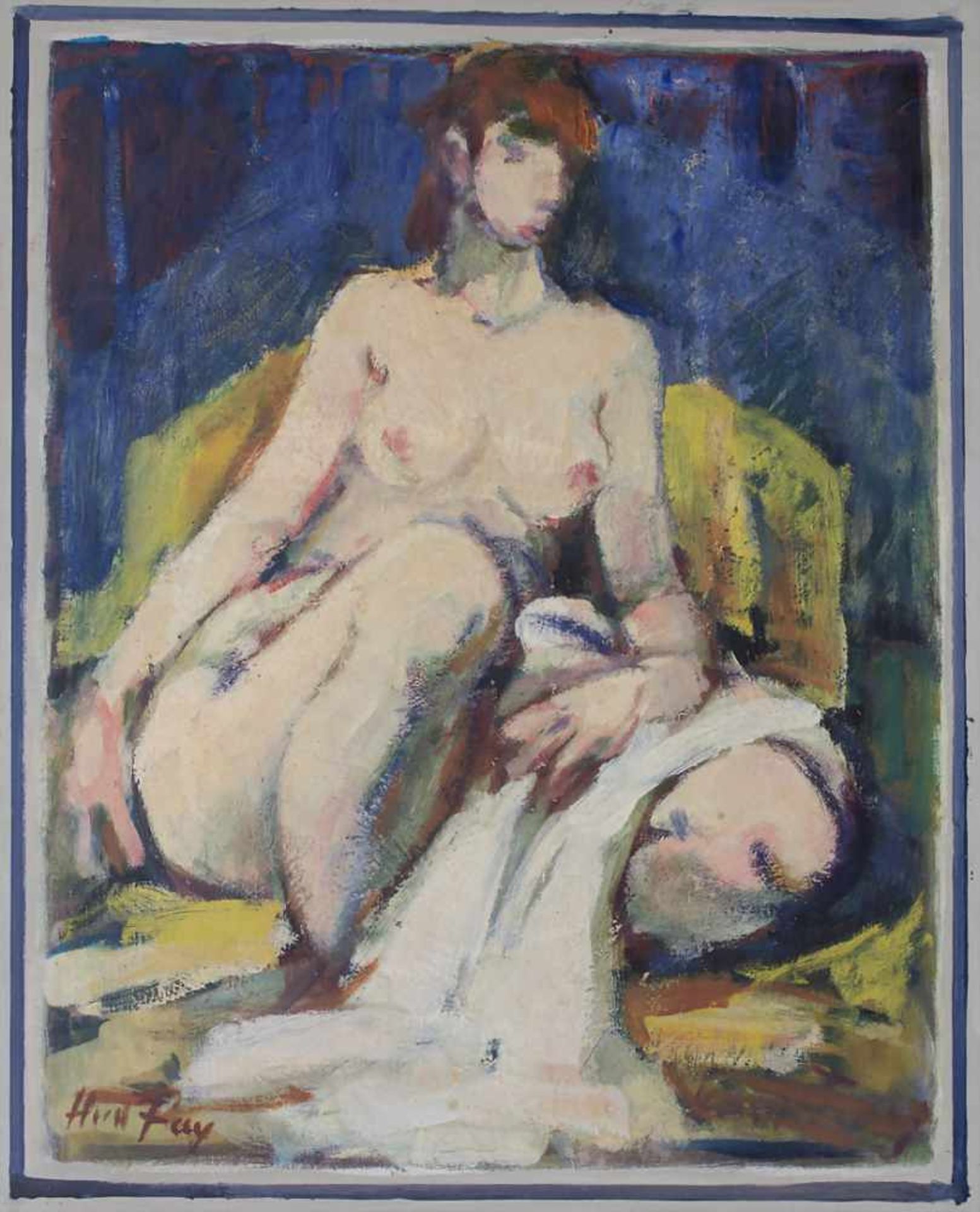 Hanns Fay (1888-1957), 'Weiblicher Akt' / 'A female nude'Technik: Öl auf Hartfaserplatte, gerahmt,