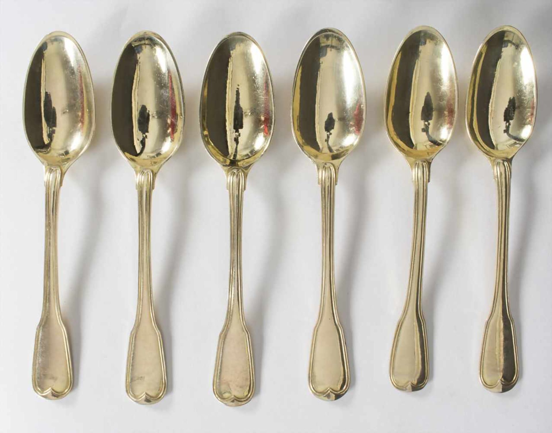 6 Teelöffel / 6 silver tea spoons, Jakob Heinrich Alberti, Straßburg / Strasbourg, um