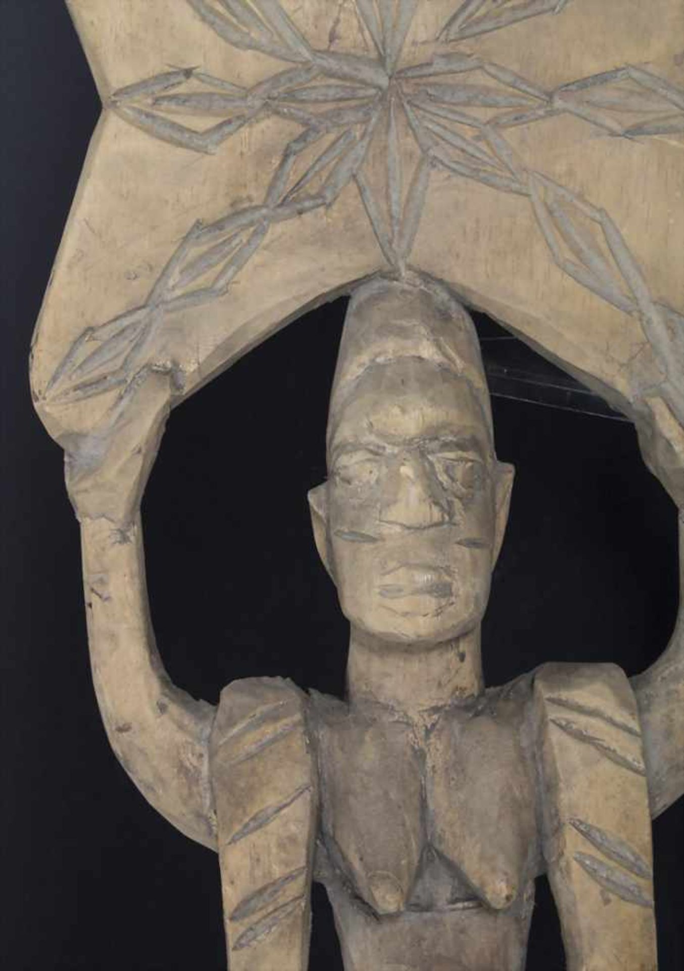 Figürlicher Zeremonienstab / A figurative ceremonial staff, Bamana, MaliMaterial: Holz,Höhe: 54 cm, - Image 4 of 5