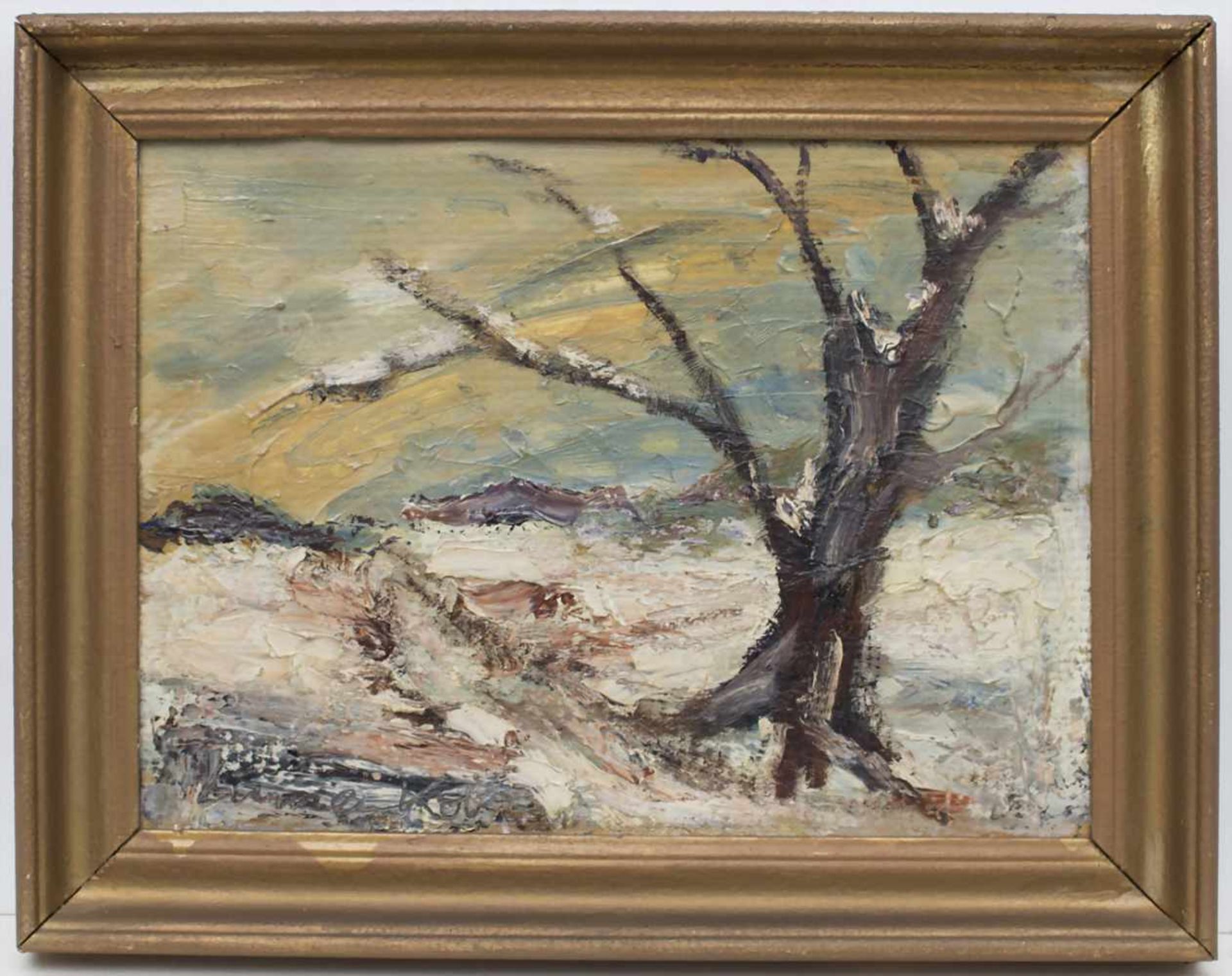 Annie Kohl (20. Jh.), 'Winterlandschaft' / 'A winter landscape'Technik: Öl auf Pappe, gerahmt, - Bild 2 aus 4