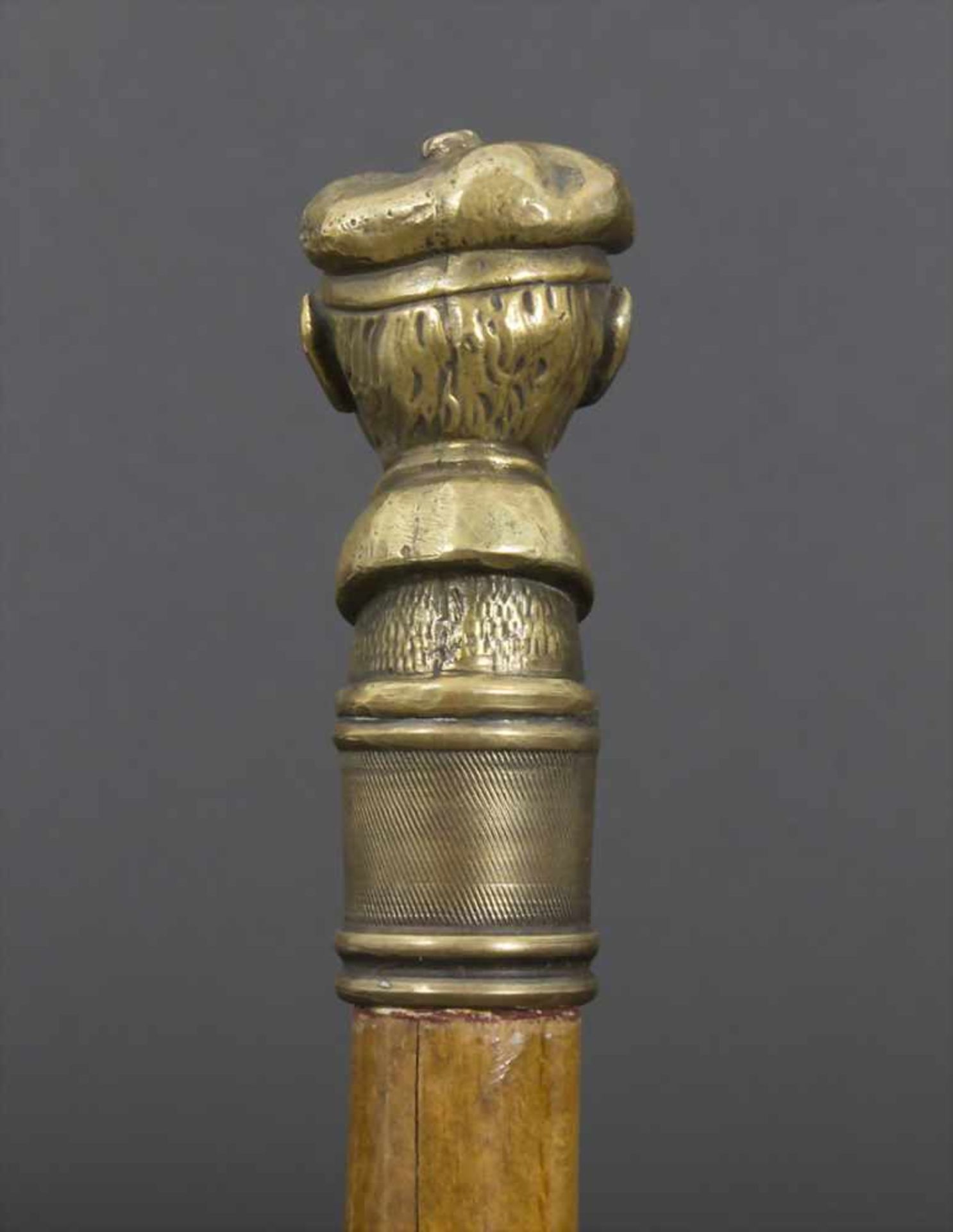 Gehstock mit Figurengriff 'Männerkopf' / A cane with figural handle 'Head of a man', um - Bild 3 aus 5