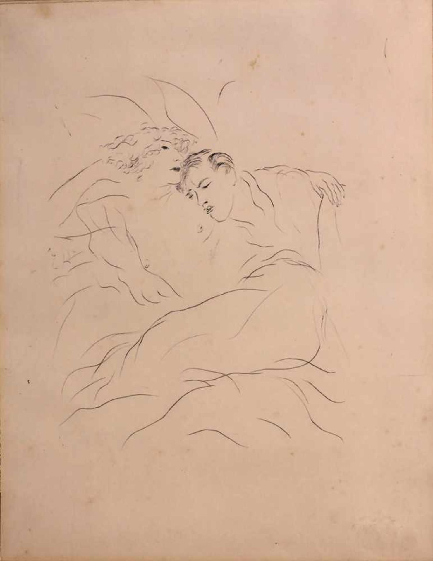 Marcel Vertès (1895-1961), 'Liebespaar' / 'Lovers'Technik: Radierung auf Papier, obere Ecken am - Image 2 of 5