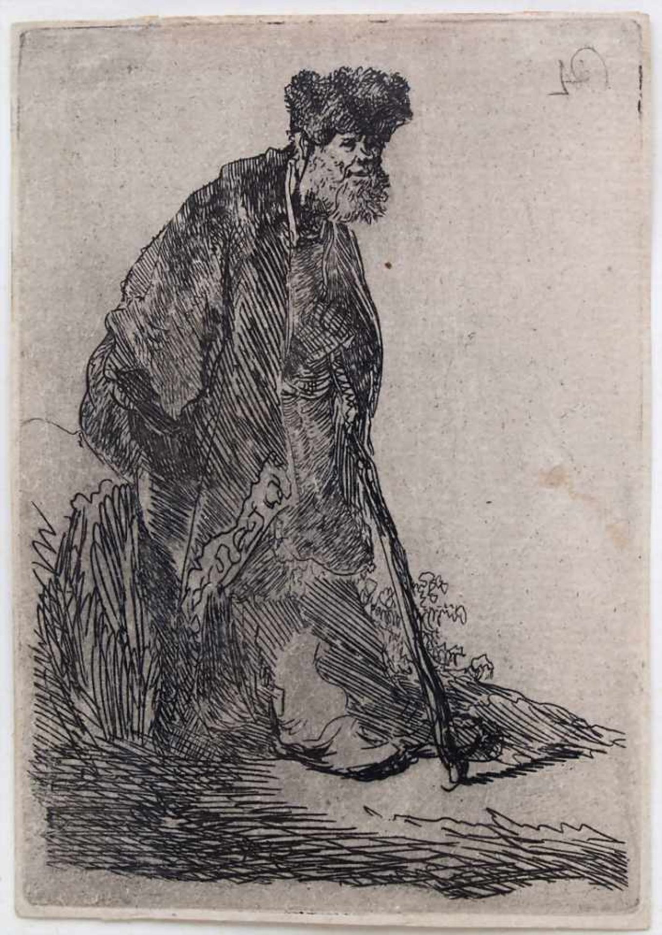 Rembrandt (1606-1669), 'Bärtiger Würdenträger' / 'A bearded dignitary'Technik: Radierung auf